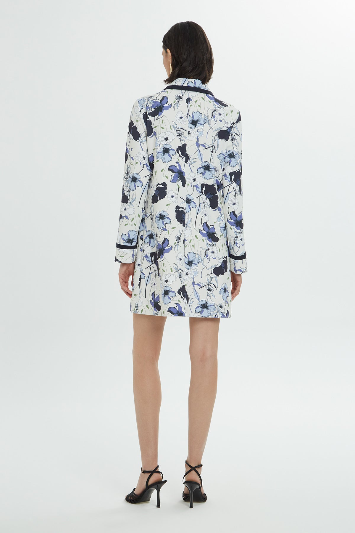 Patterned Long-Sleeve Mini Dress