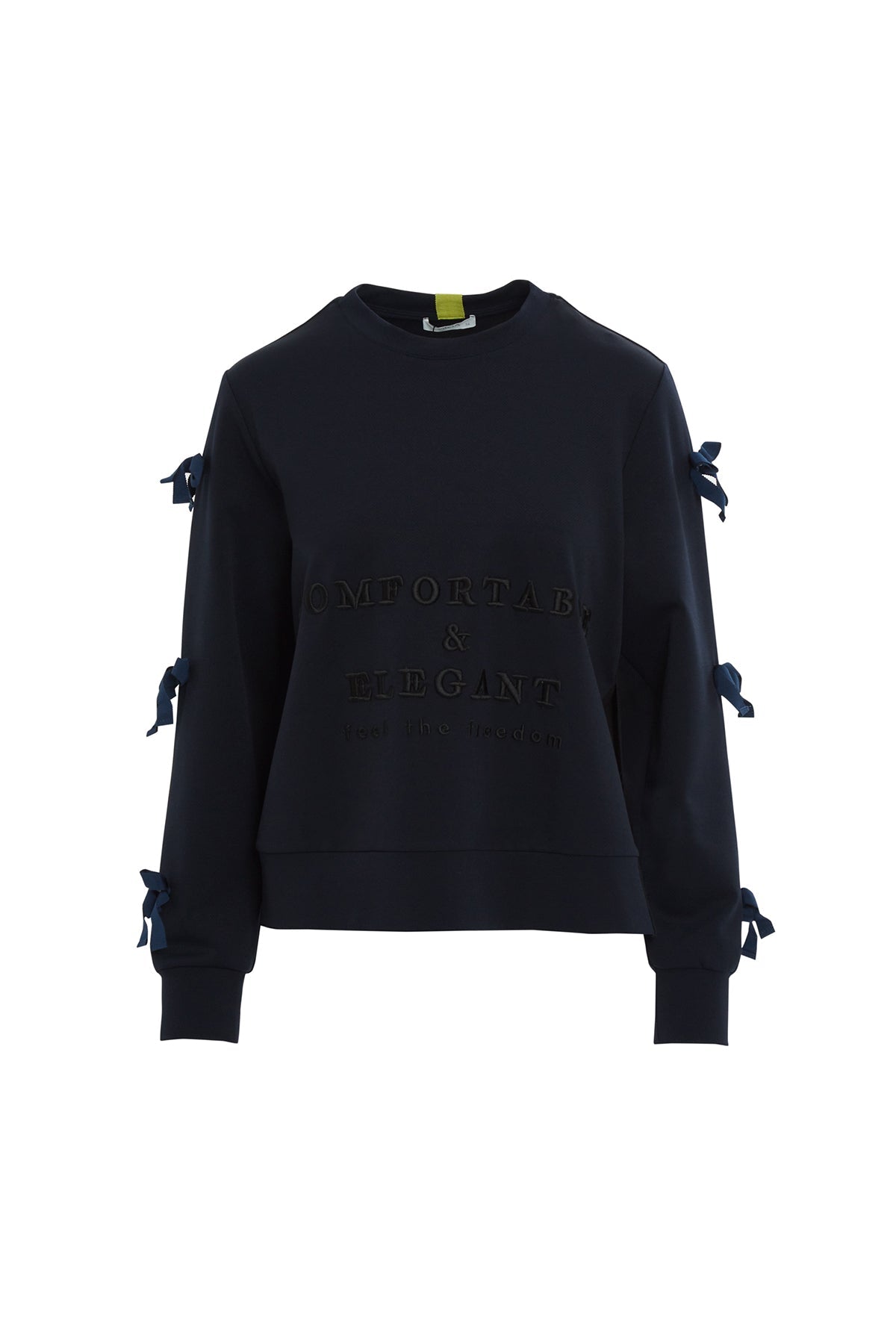Navy Bow-Detail Sweatshirt