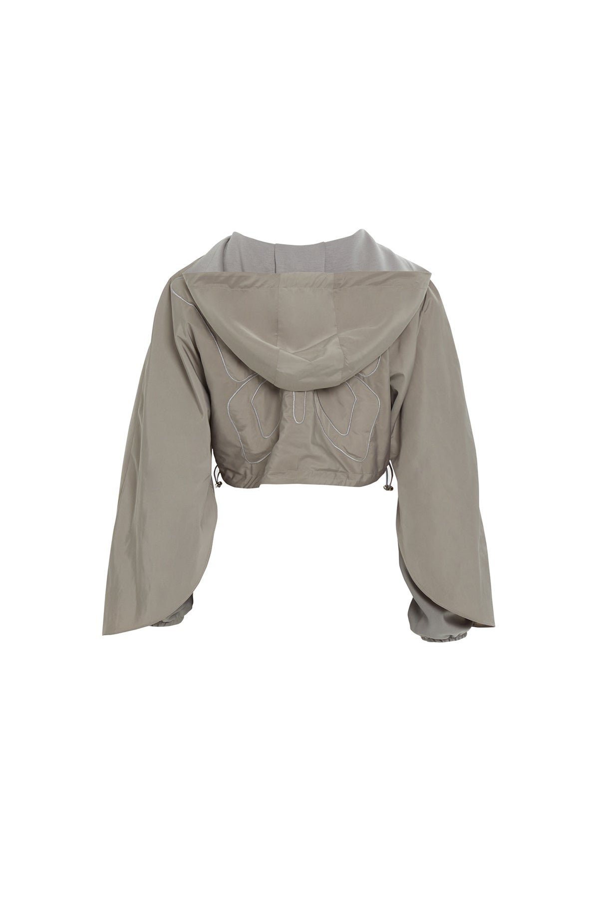 Grey Drawstring-Waist Sweatshirt