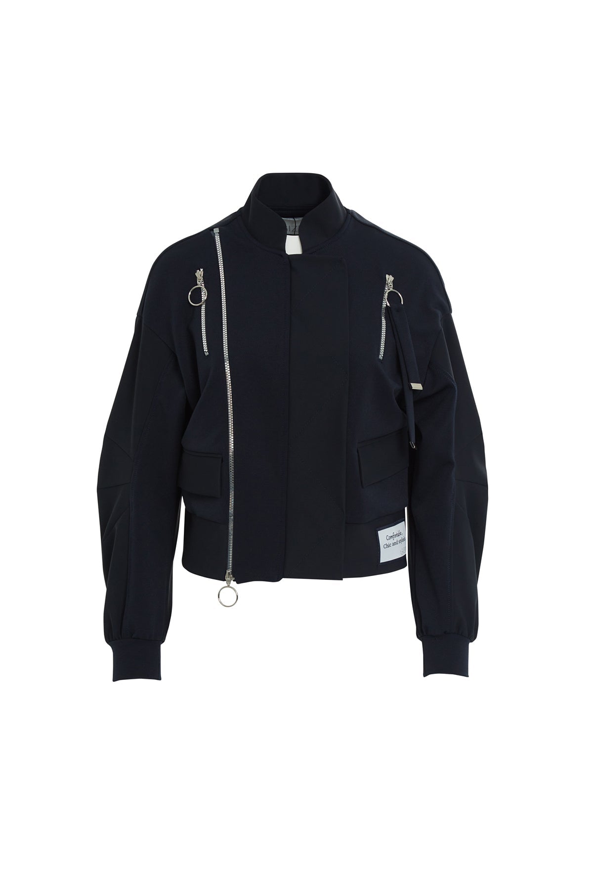 Hooded Zipper Detail Bomber Jacket
