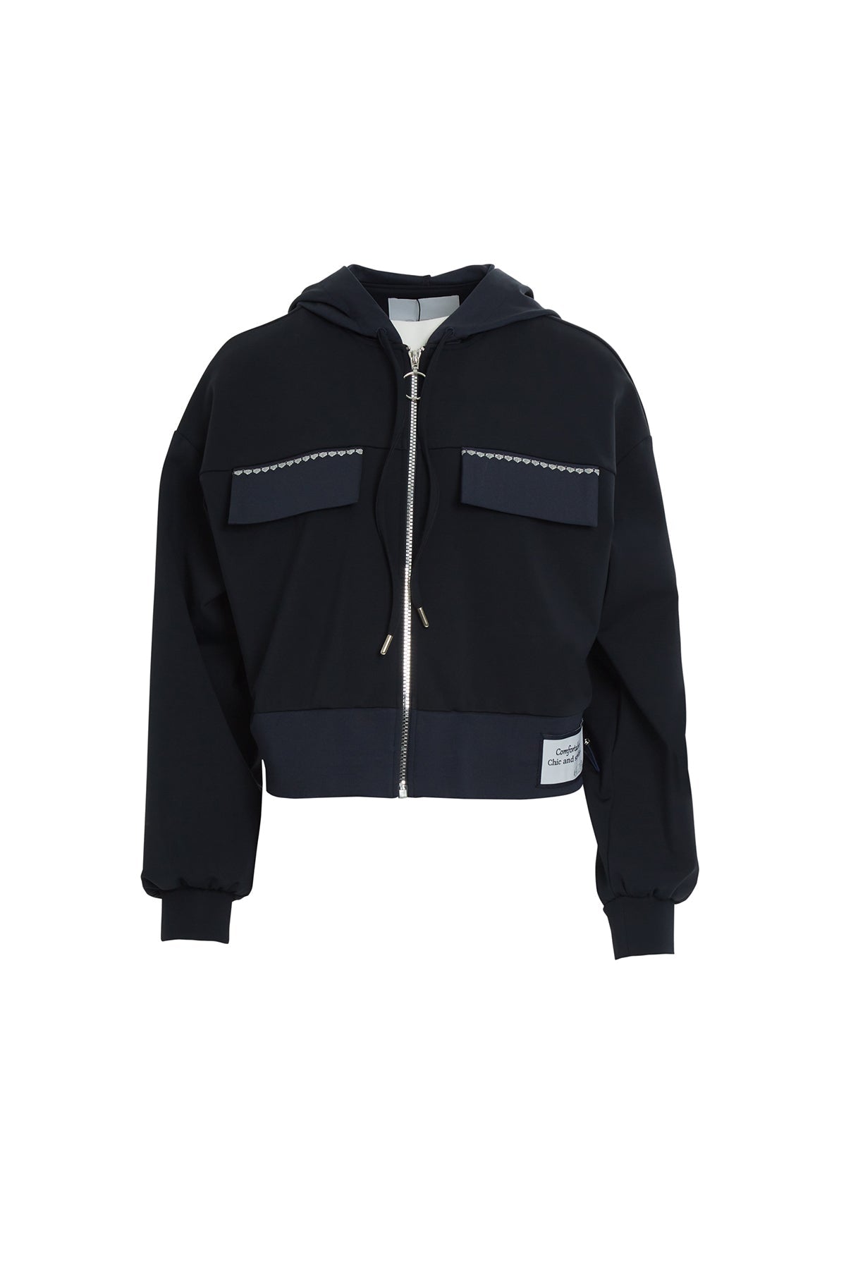 Hooded Pocket Crop Sweatshirt