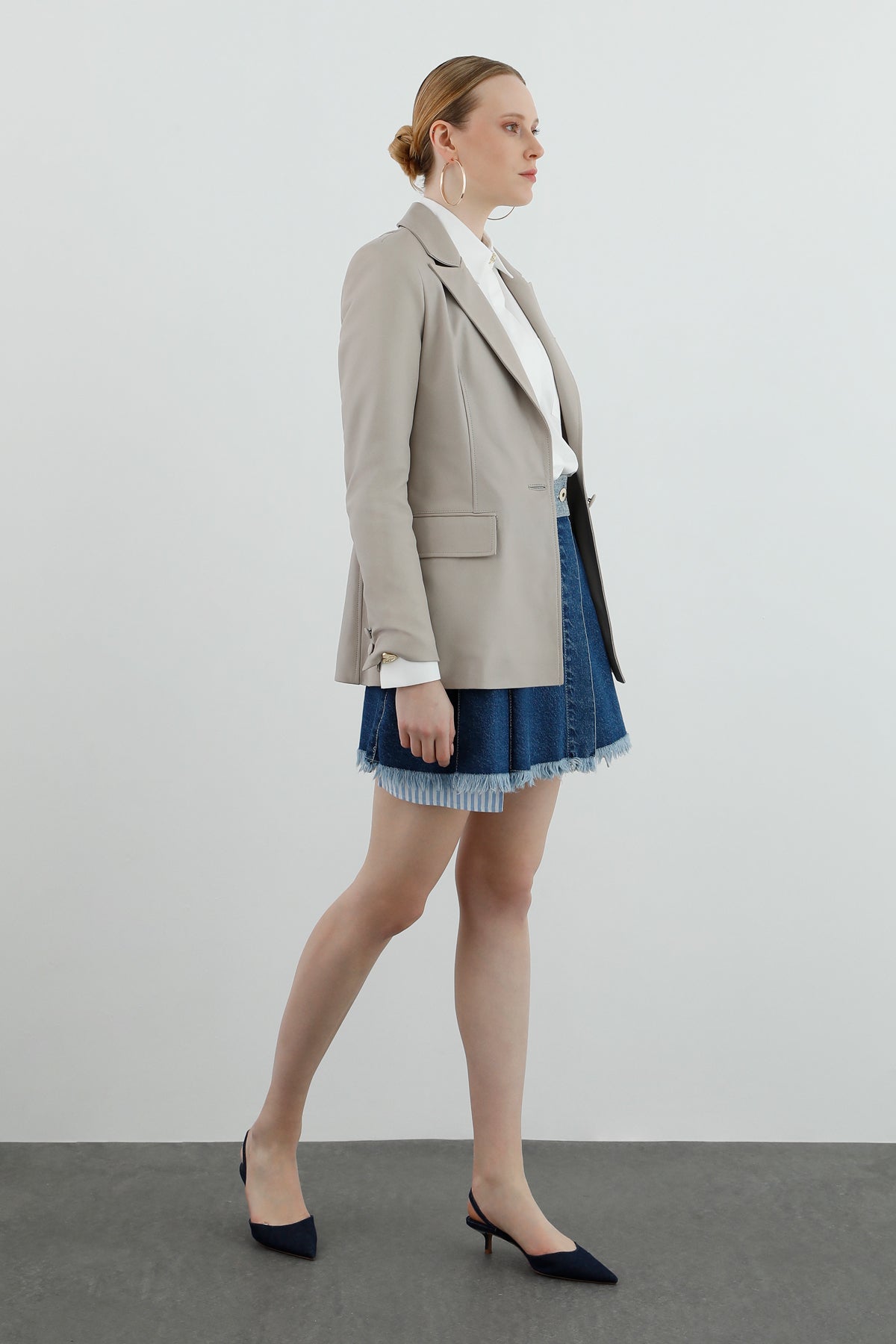 Pocket-Detail Leather Blazer