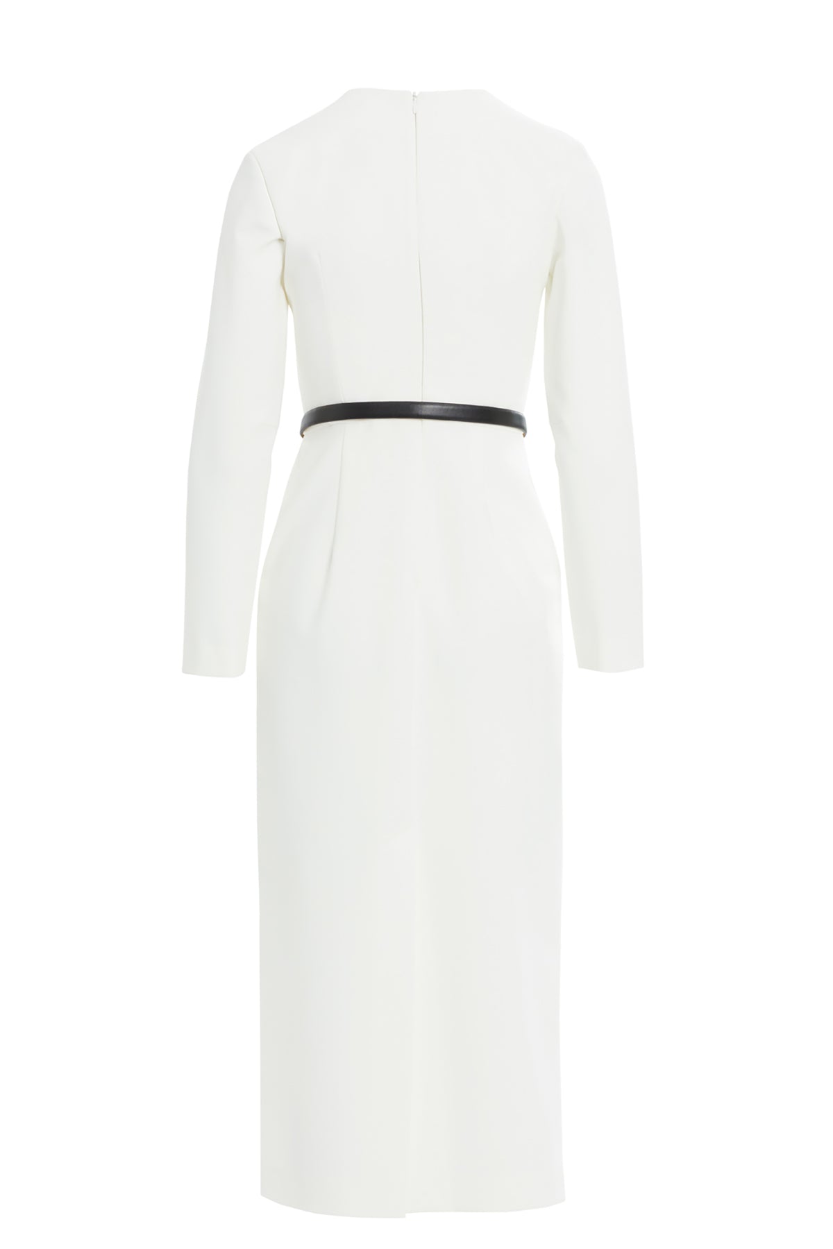 Ecru Midi V-Neck Dress