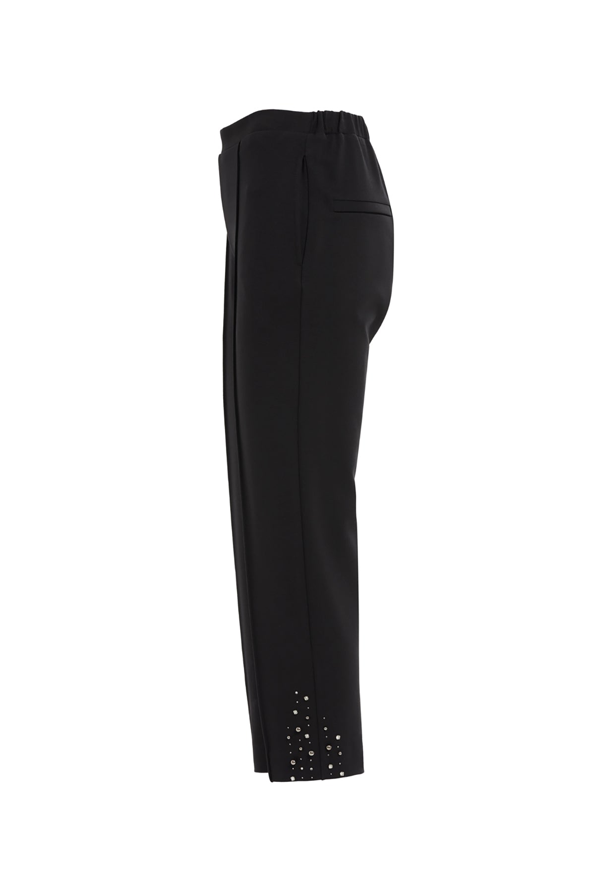 Black Embroidered-Hem Sweatpants
