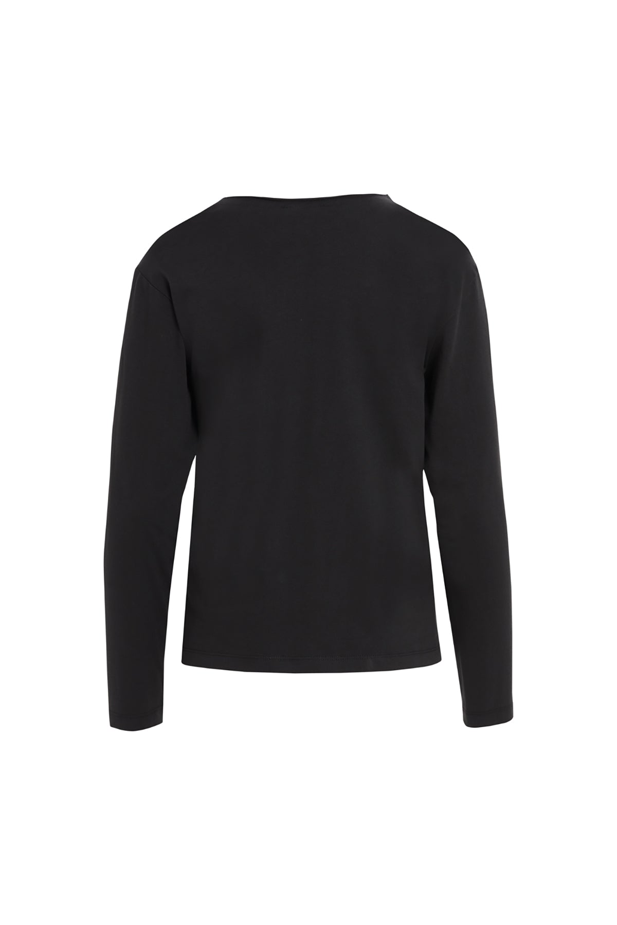 Black Butterfly Detail Long-Sleeve Blouse