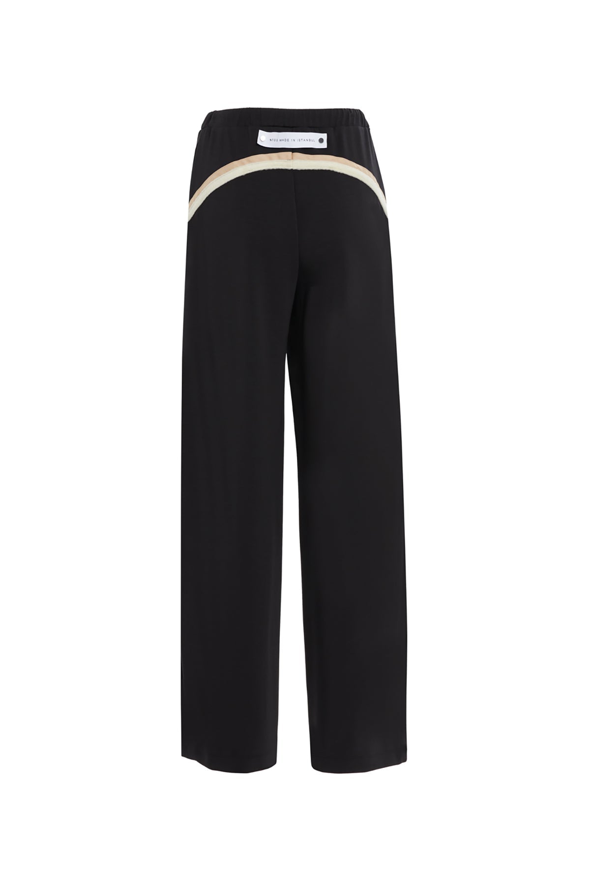 Black Stripe-Detail Wide-Leg Sweatpants