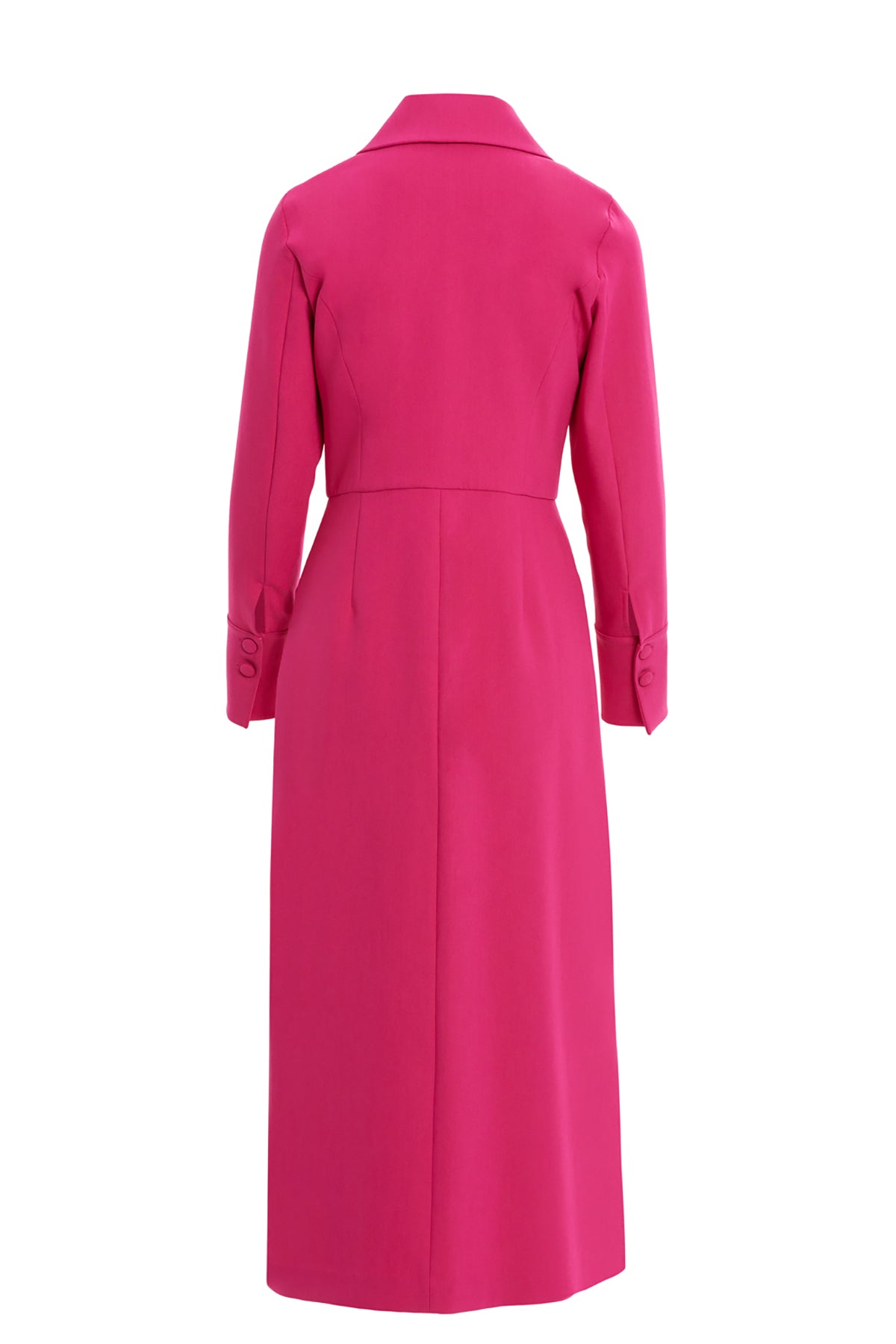 Pink Button-Front Midi Dress