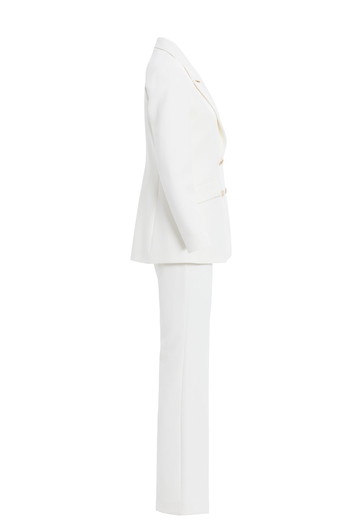 Ecru Button-Detail Co-Ord Set