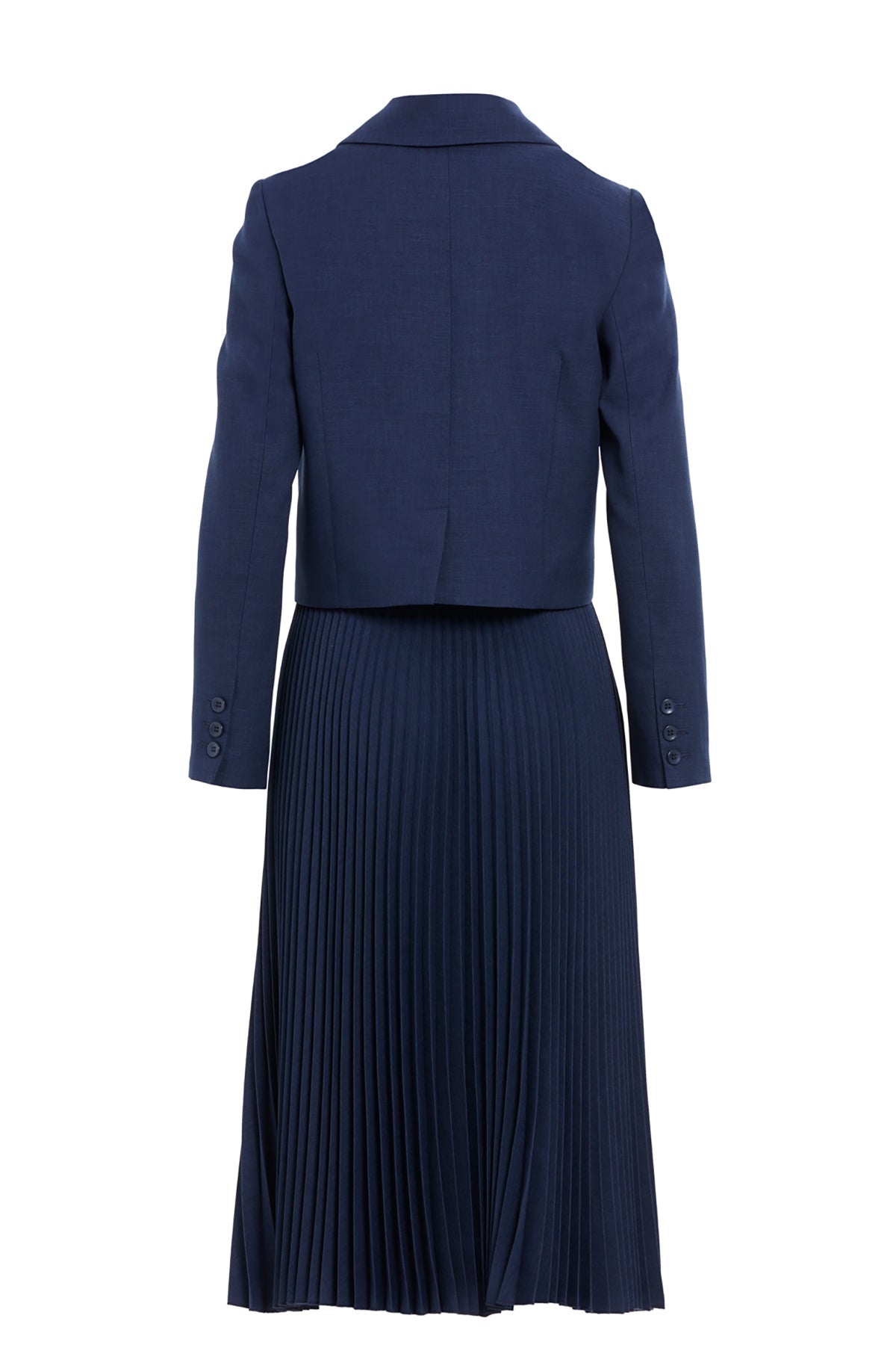 Navy Midi Pleated Skirt Set