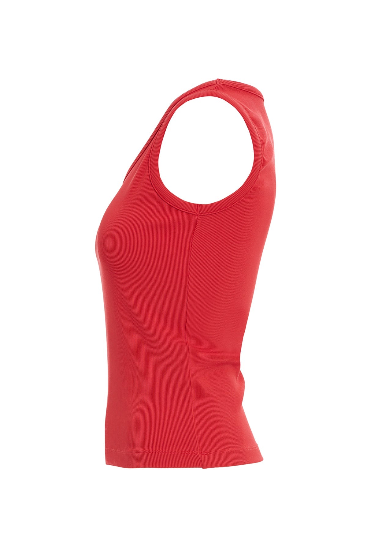 Red Sleeveless Basic Blouse