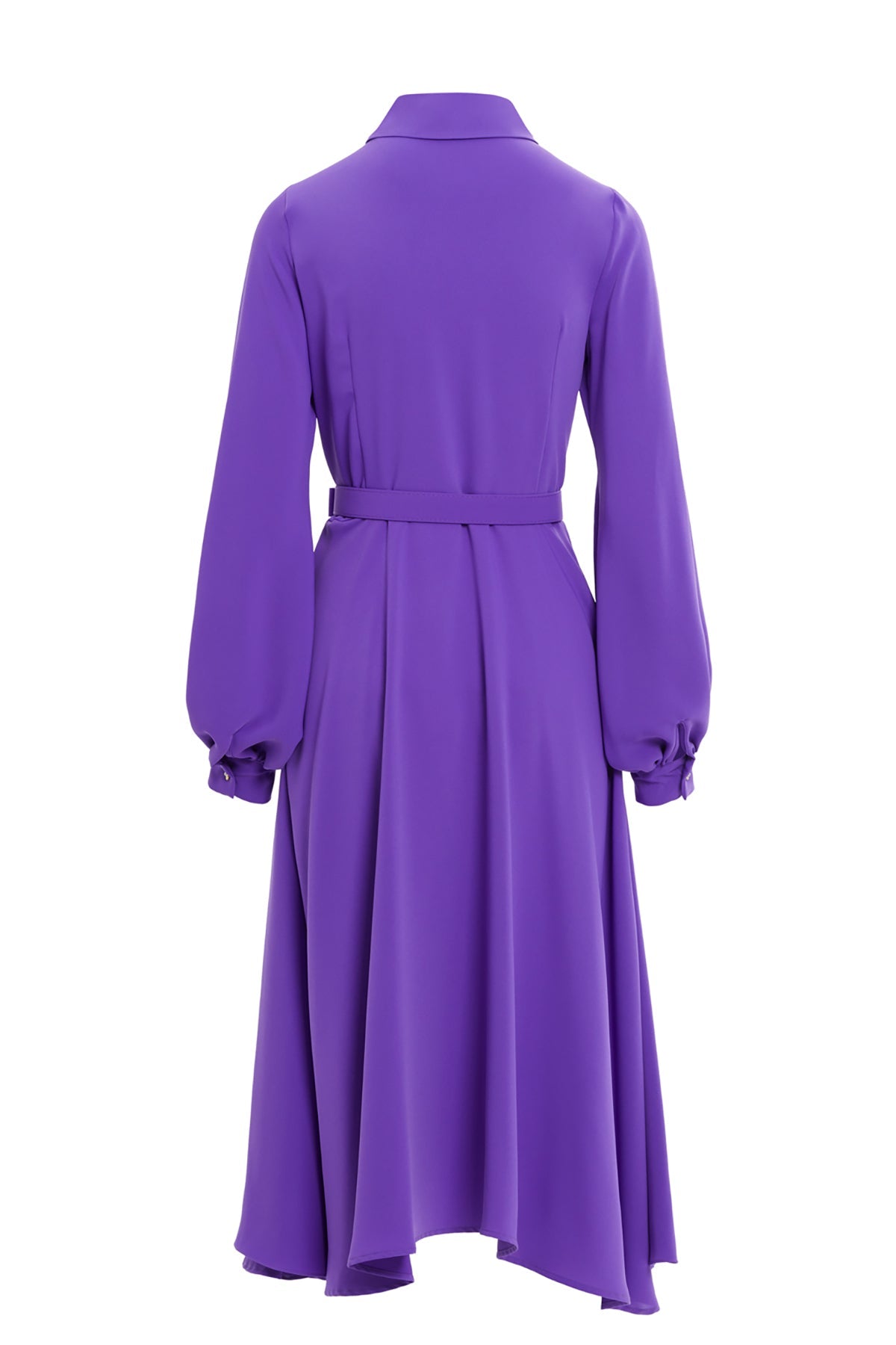 Purple Shirt Dress with Belt Detail