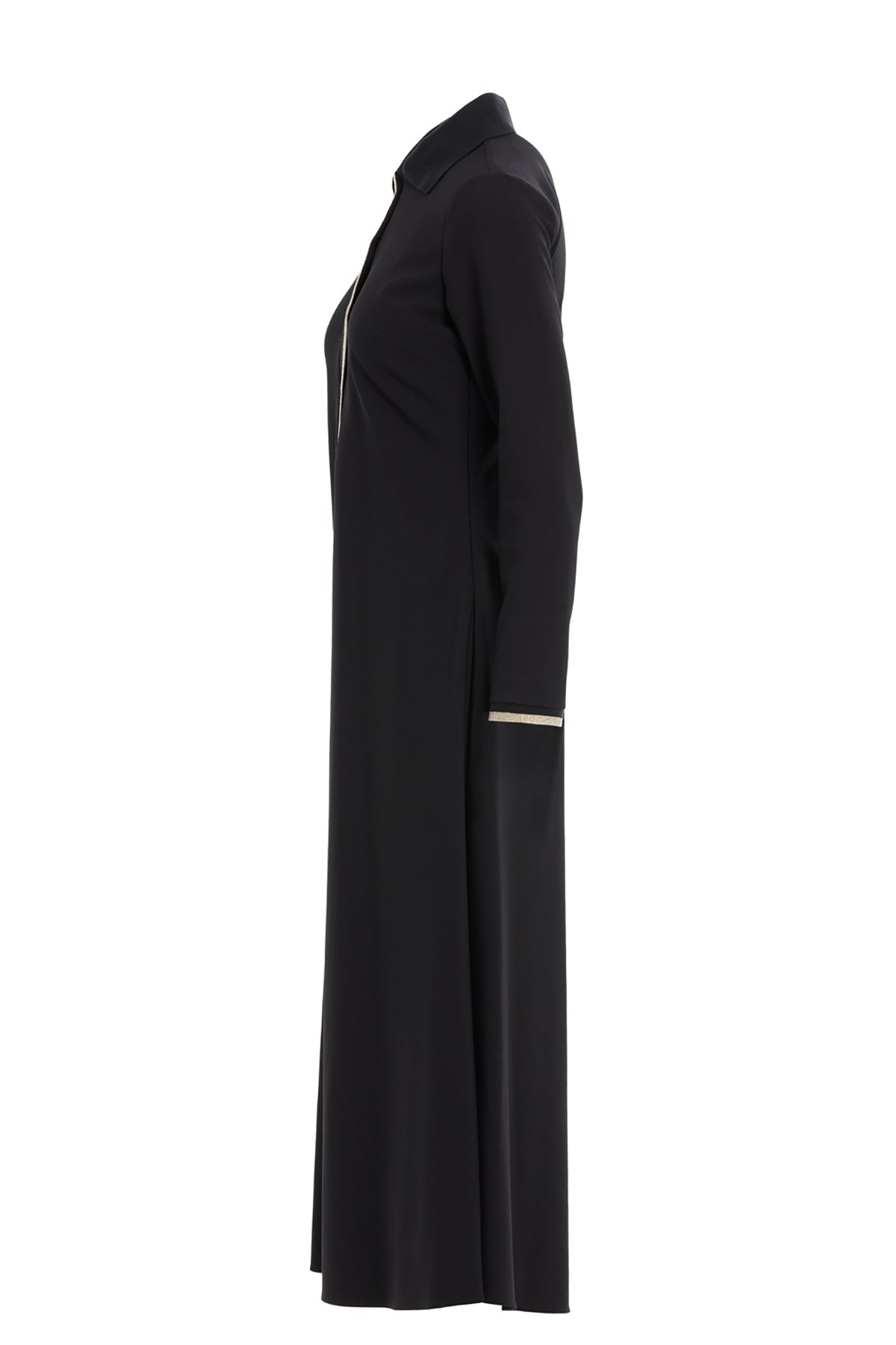 Black Long-Sleeve Midi Dress