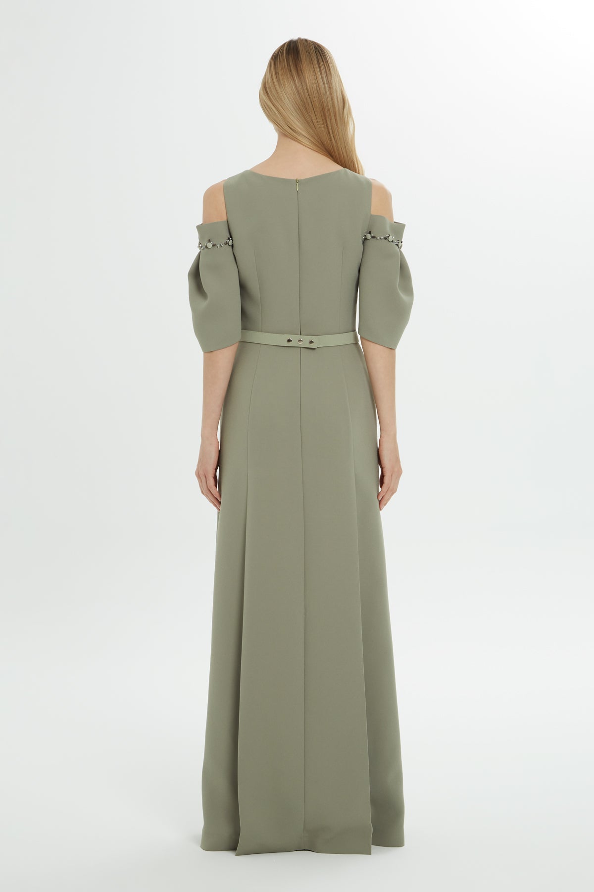 Green Off-Shoulder Long Dress