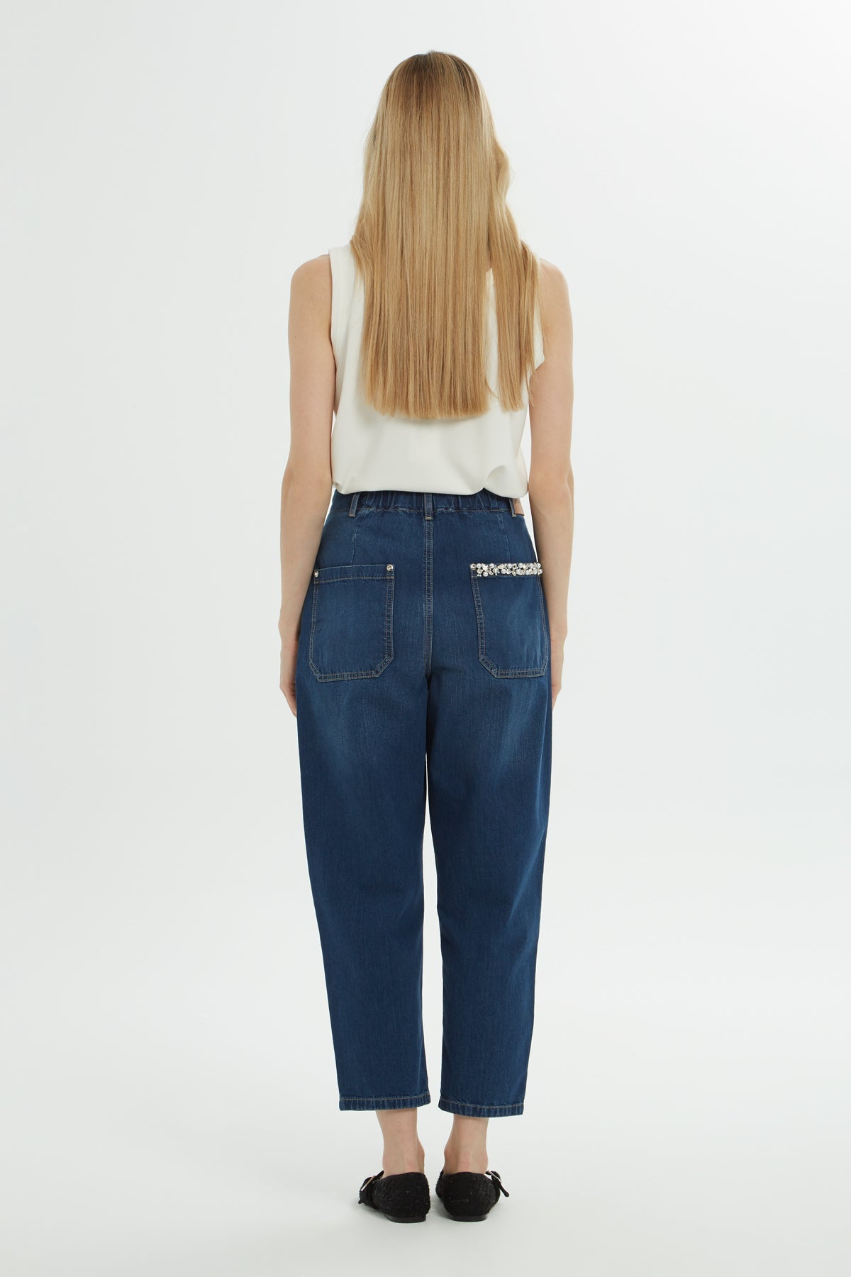 Blue Pocket-Detail Jeans