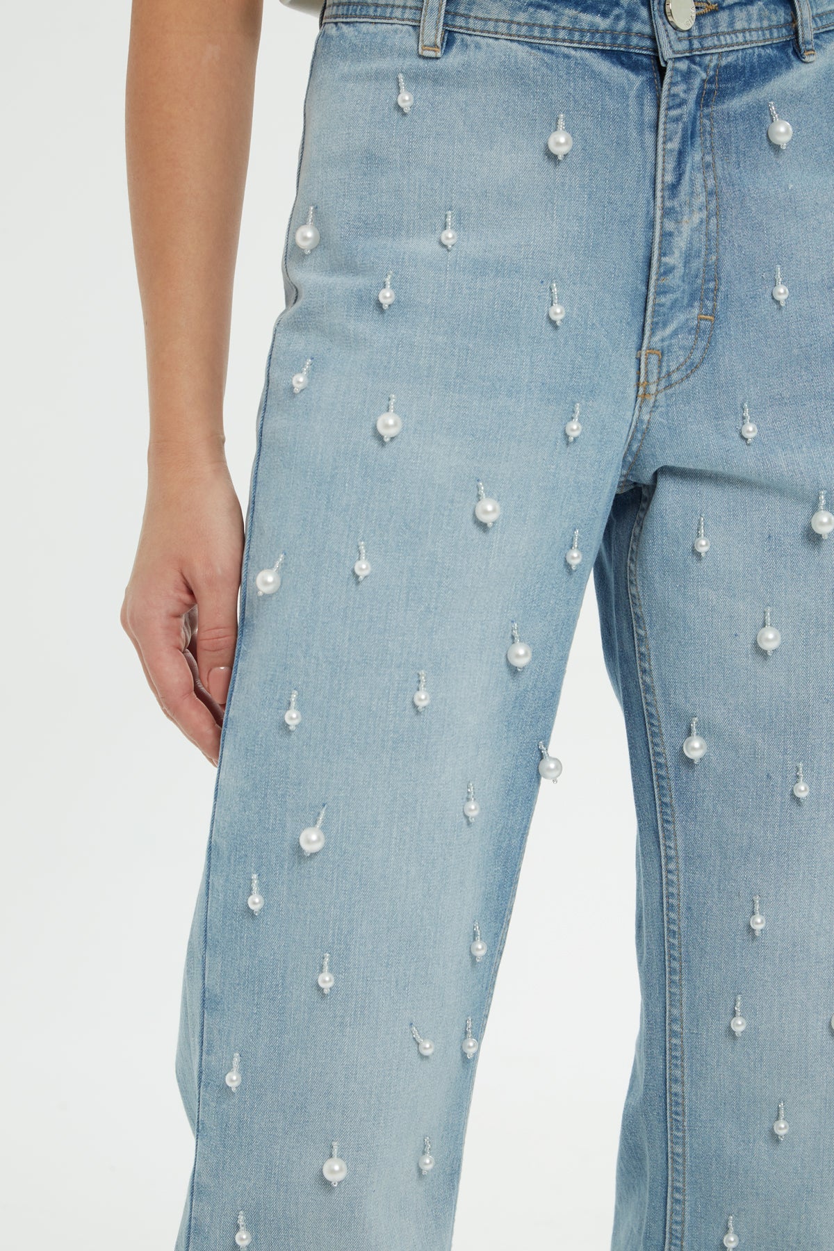 Blue Jacron Detailed Flare Jeans