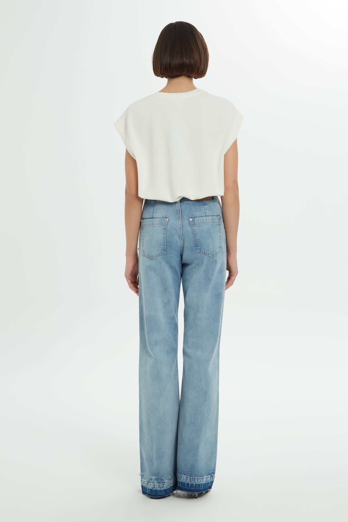 Blue Jacron Detailed Flare Jeans