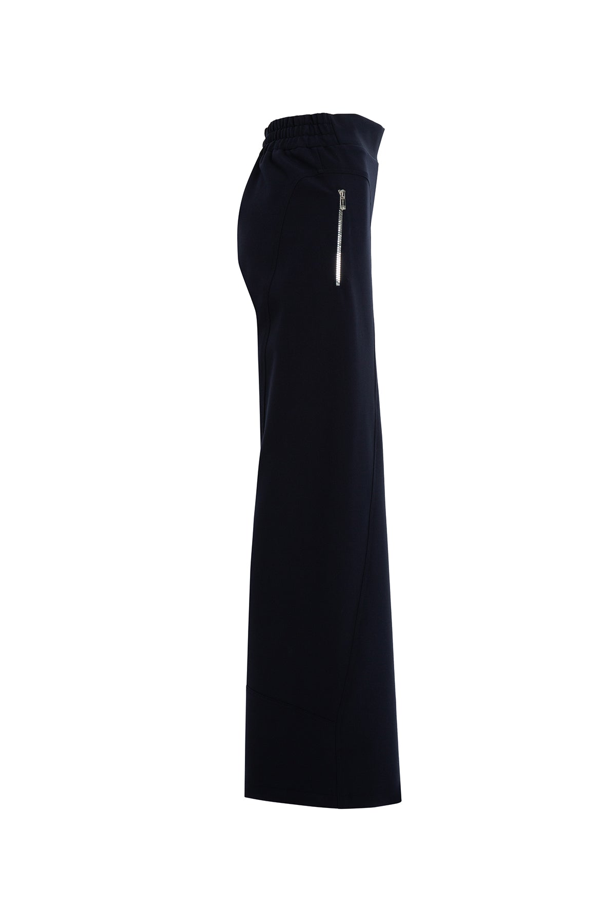 Navy High-Waist Straight-Leg Sweatpants