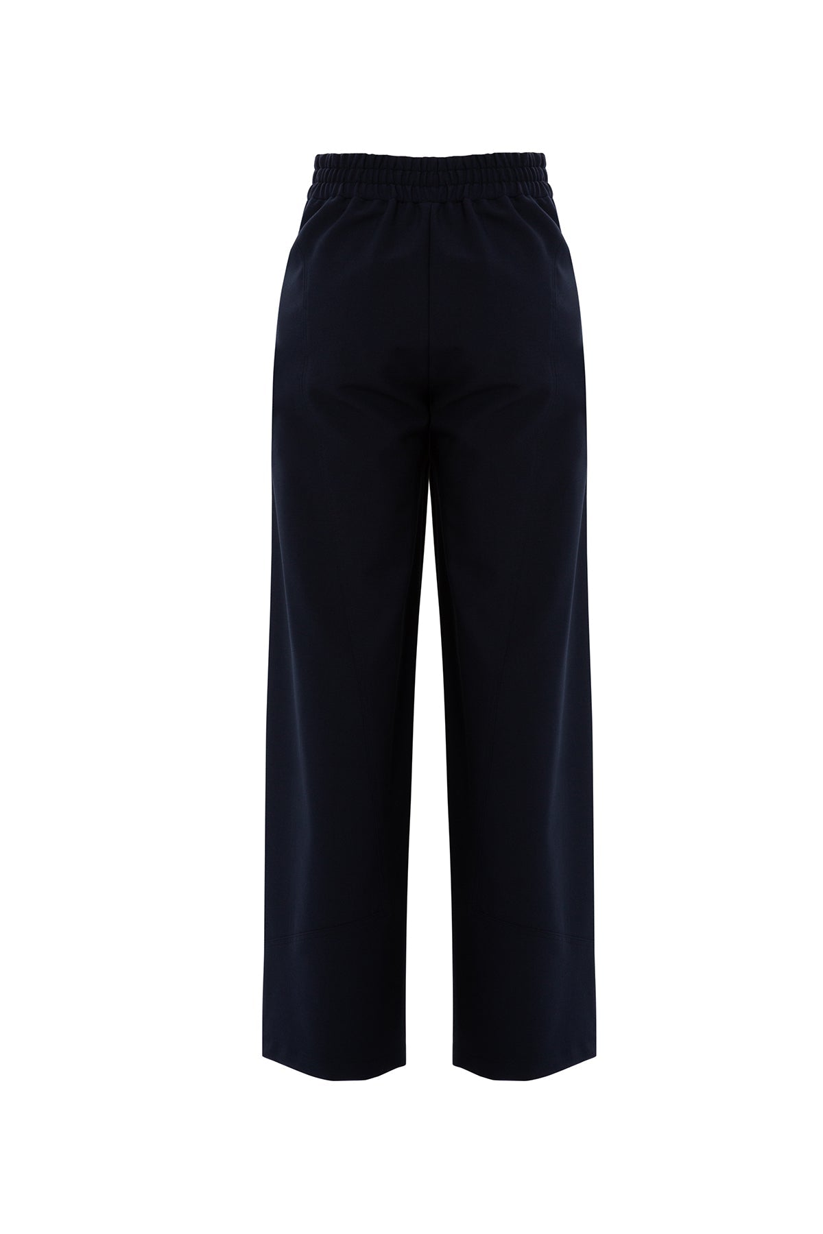 Navy High-Waist Straight-Leg Sweatpants