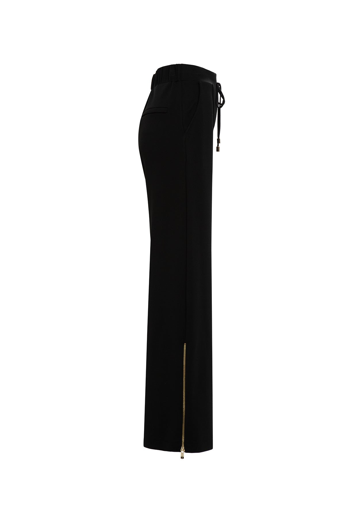 Black Straight-Leg Drawstring Sweatpants