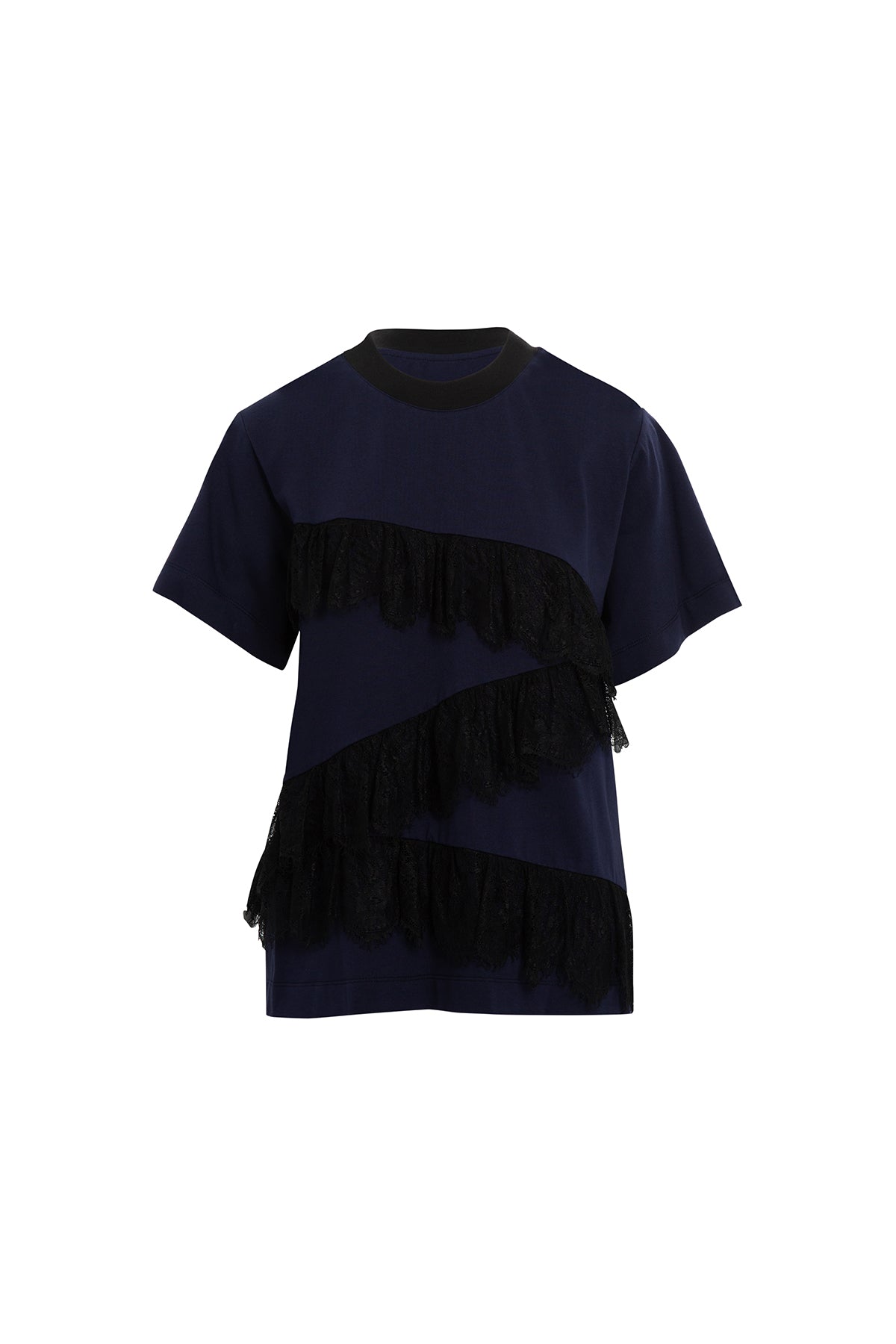 Navy Lace Detail Blouse