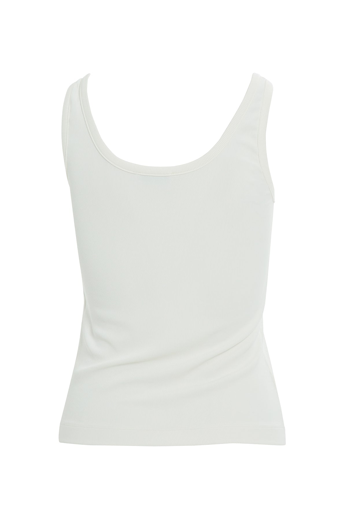 Ecru Asymmetric High-Neck Crop Top