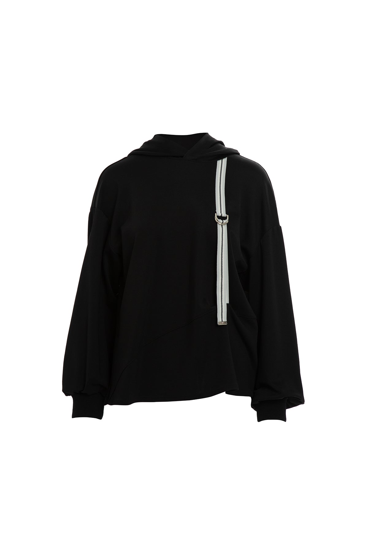 Black Gathered Sweatshirt