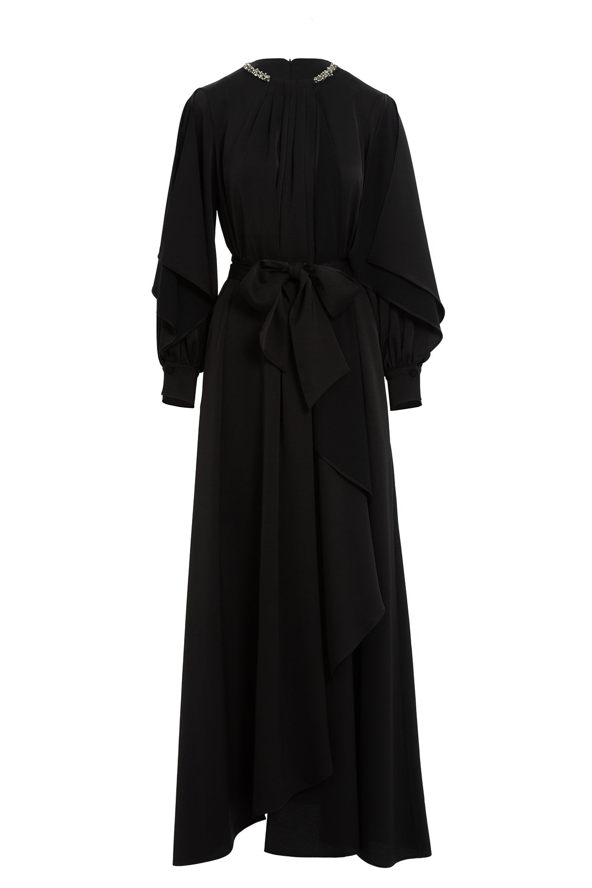 Black Maxi Pleated Dress