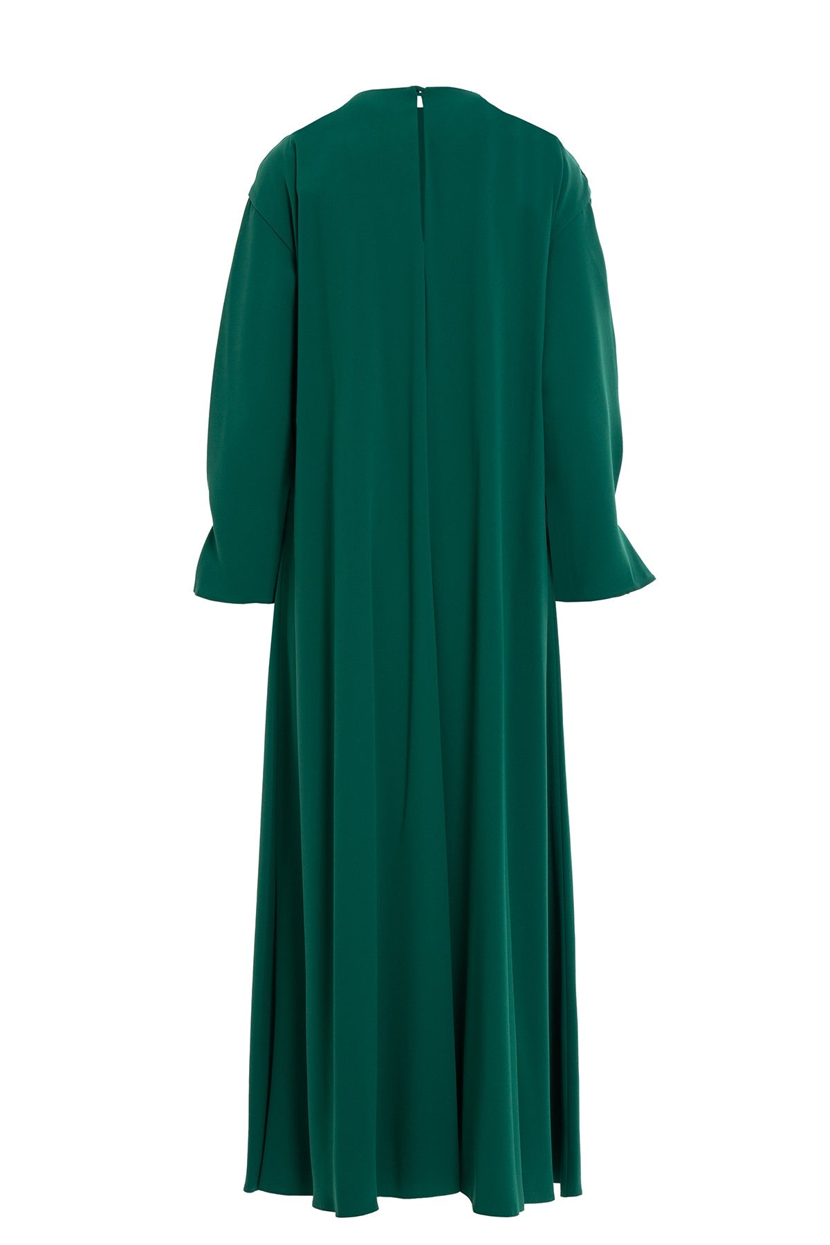 Green Maxi Chain-Detail Collar Dress