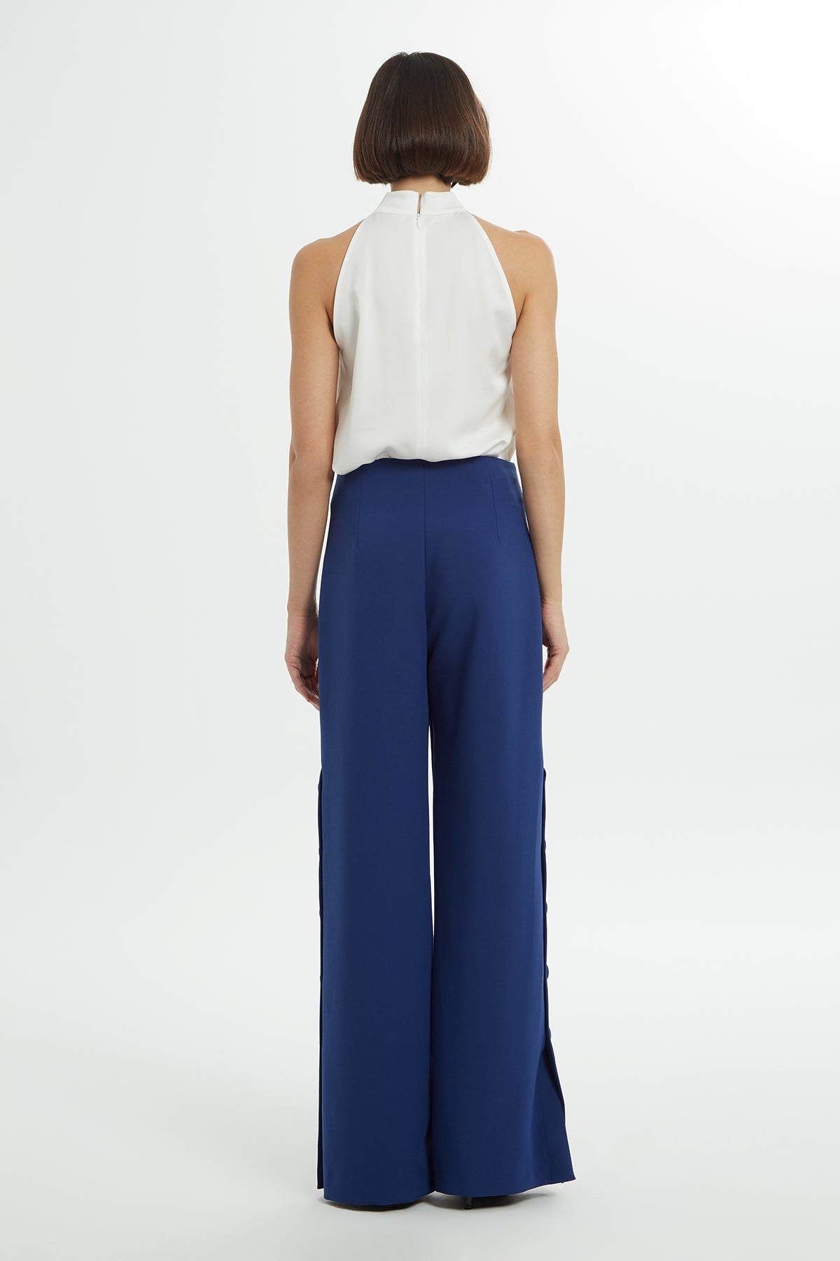 Blue High-Waist Palazzo Pants