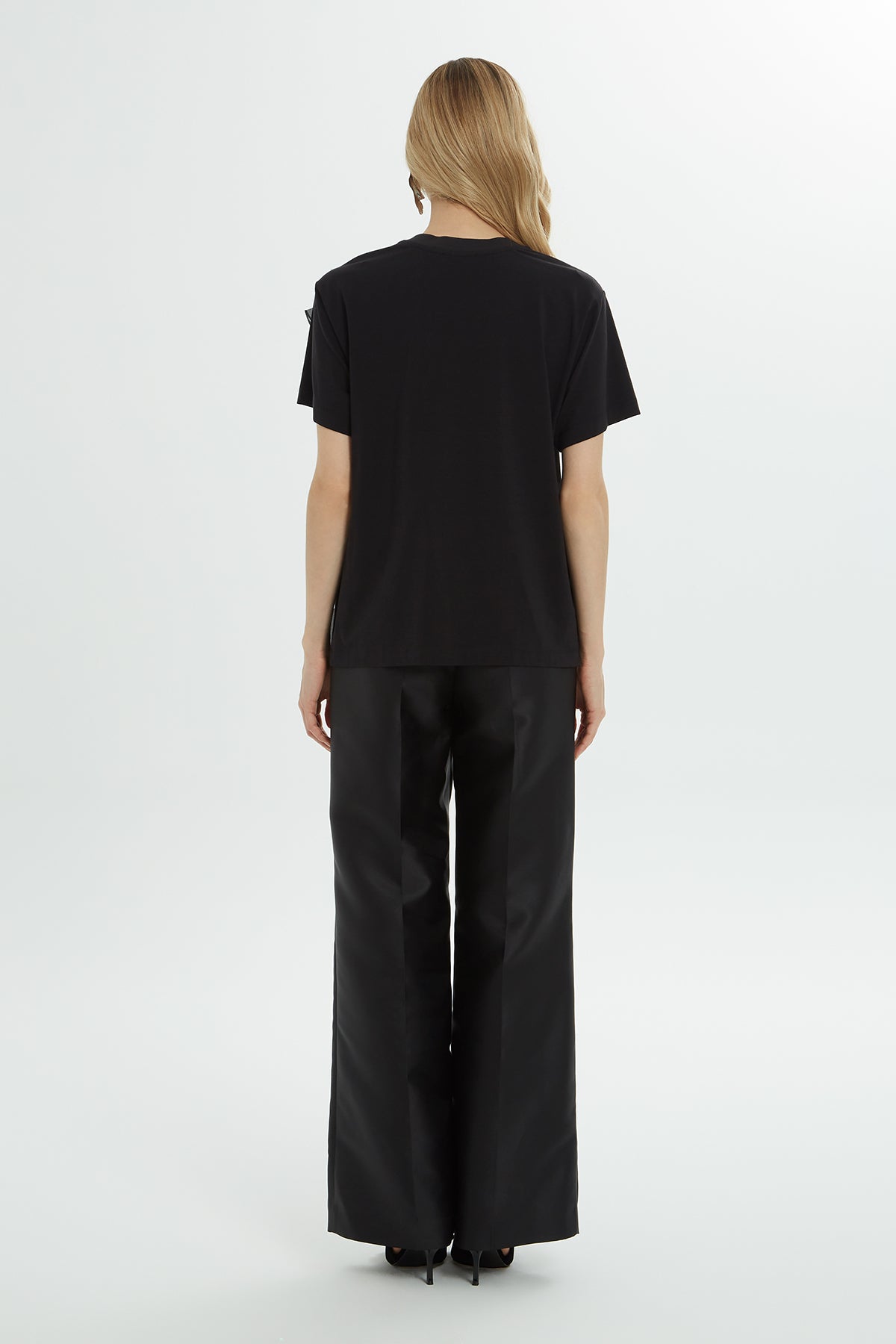 Black Asymmetric Ruffle Top