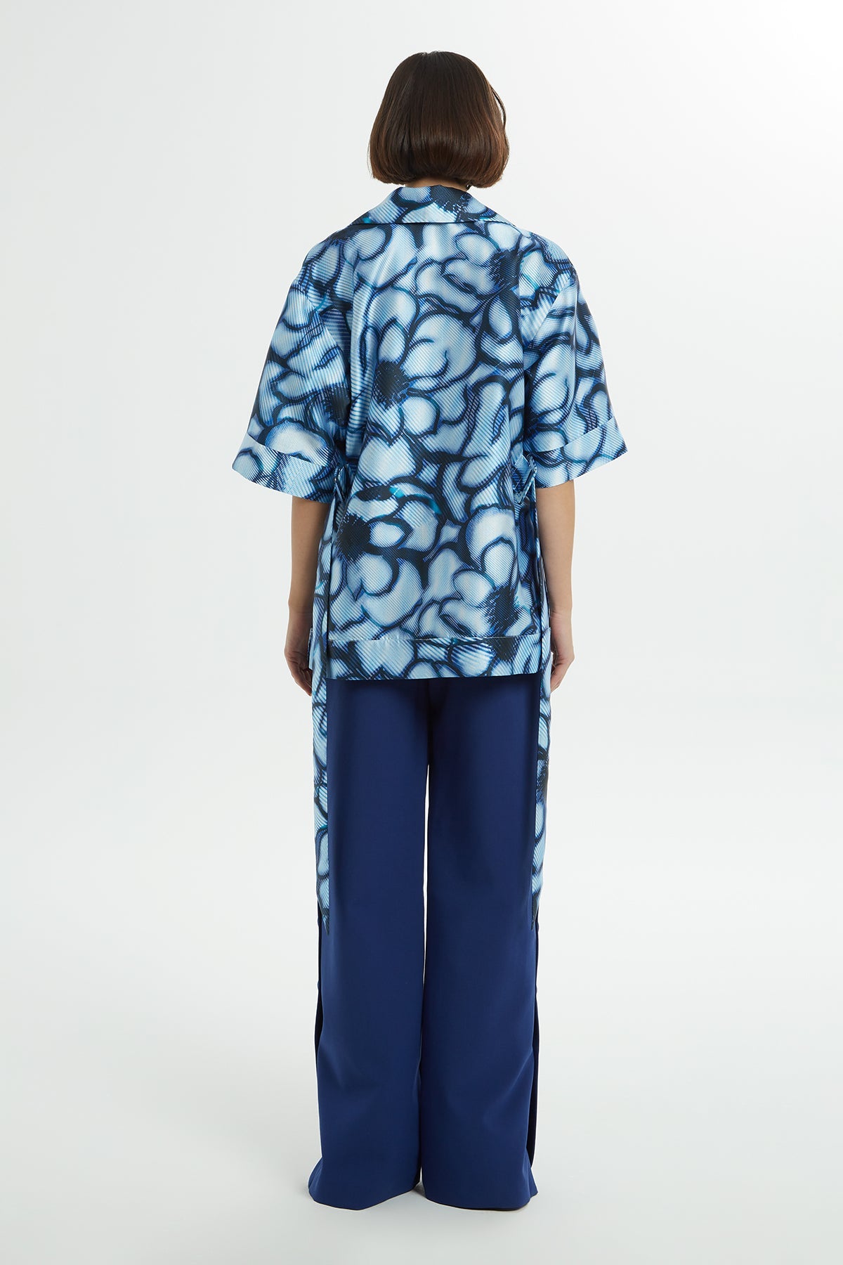 Patterned Crew Neck Short Jacket