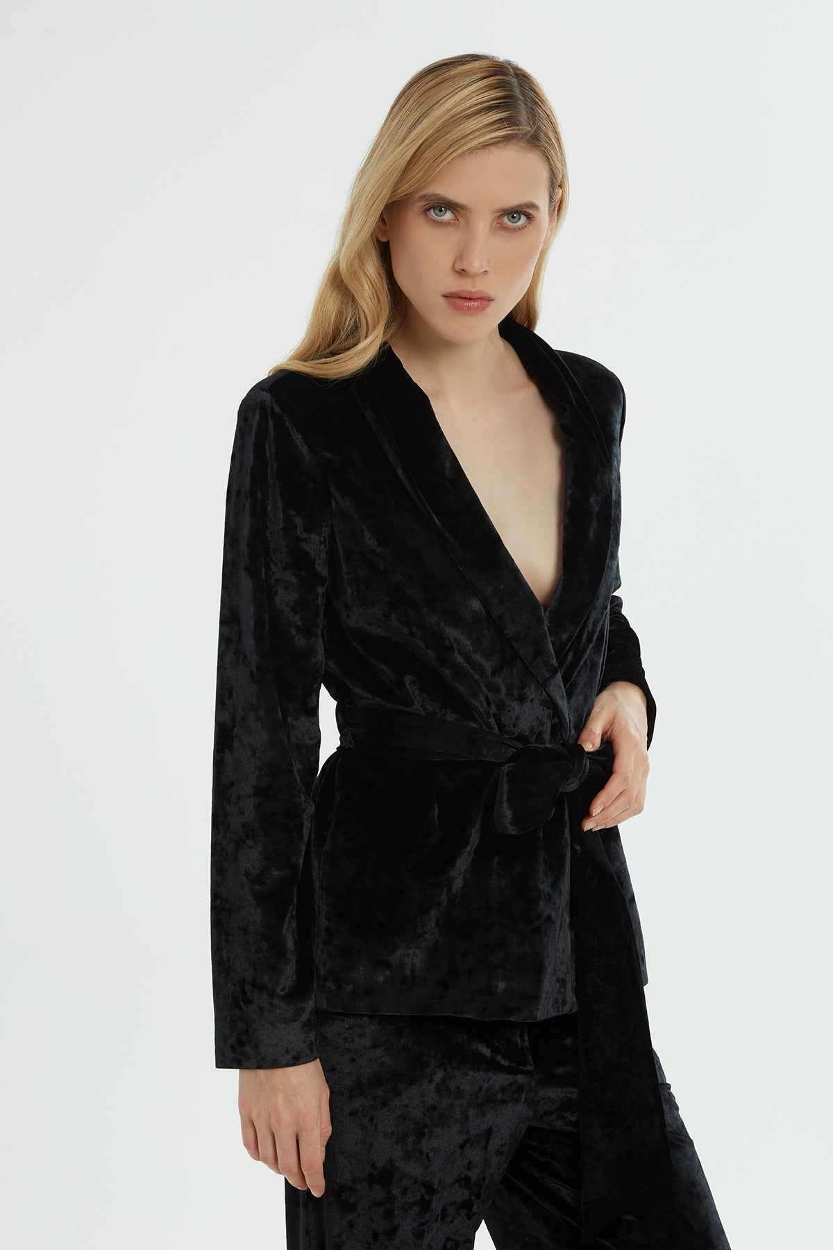 Black Sash-Detail Co-Ord Set