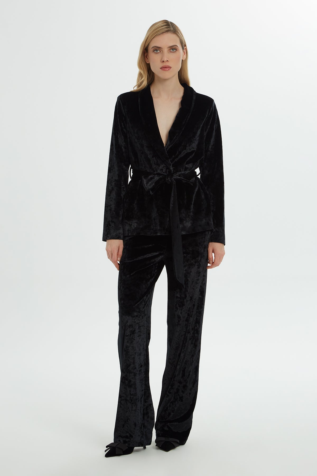 Black Sash-Detail Co-Ord Set