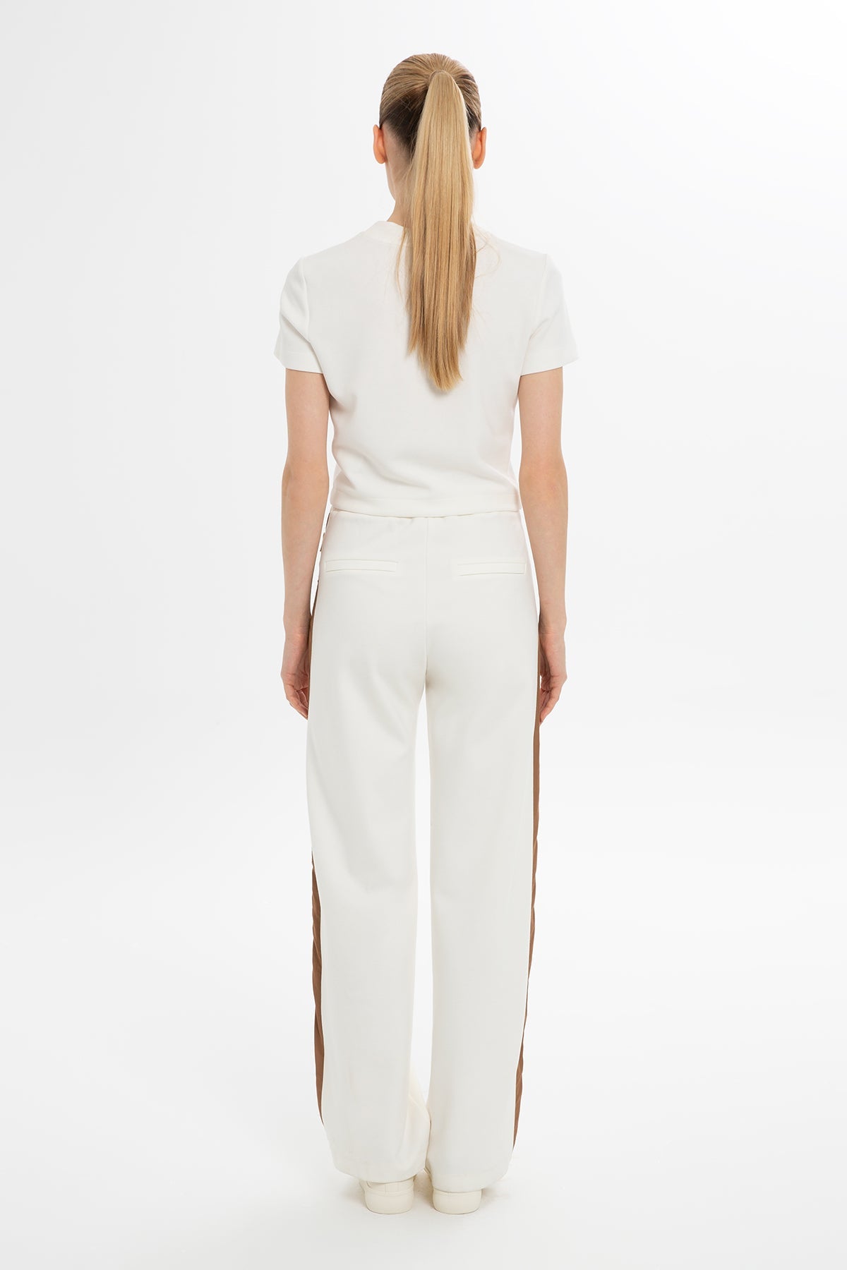 Ecru High-Waist Sweatpants