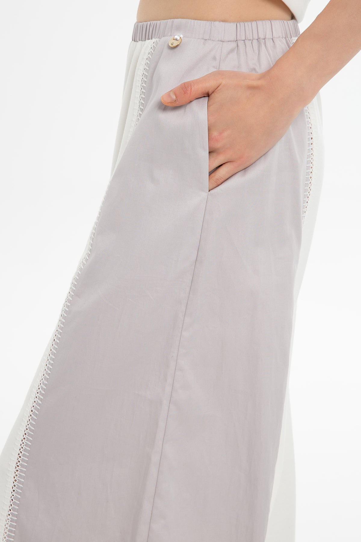 Grey Cotton Wide-Leg Sweatpants