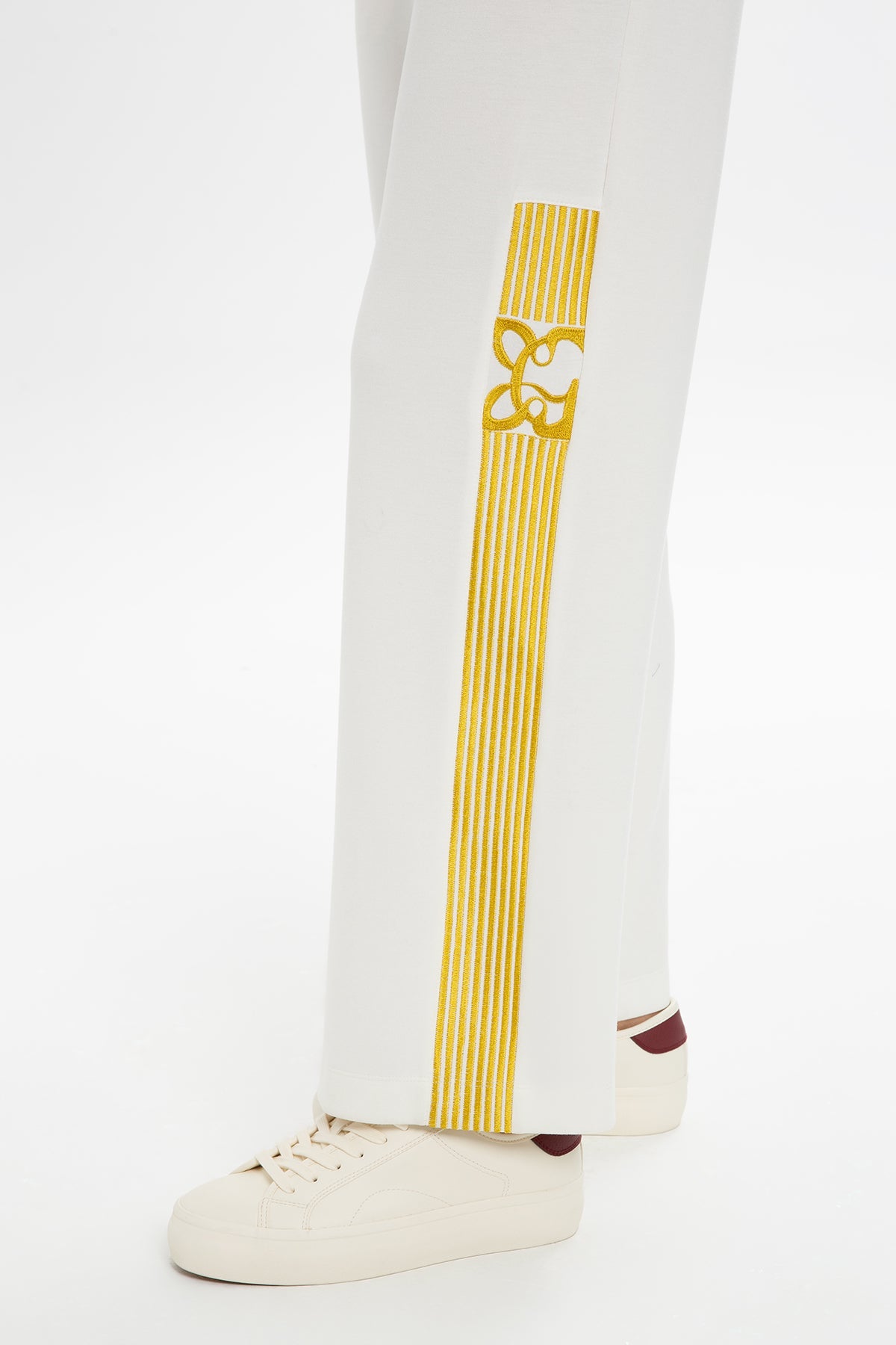 Ecru Straight-Leg Sweatpants