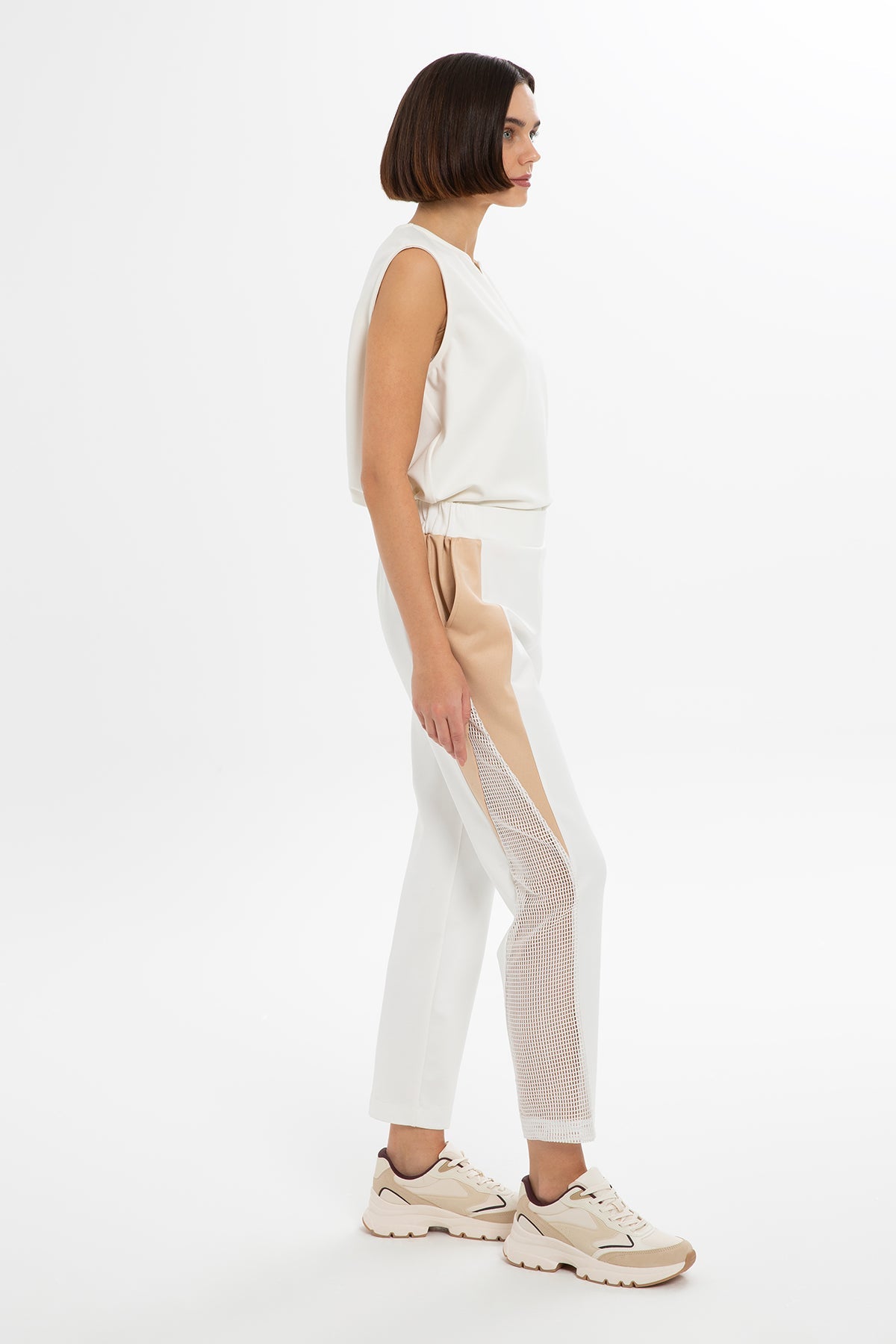 Ecru Large-Pocket Sweatpants