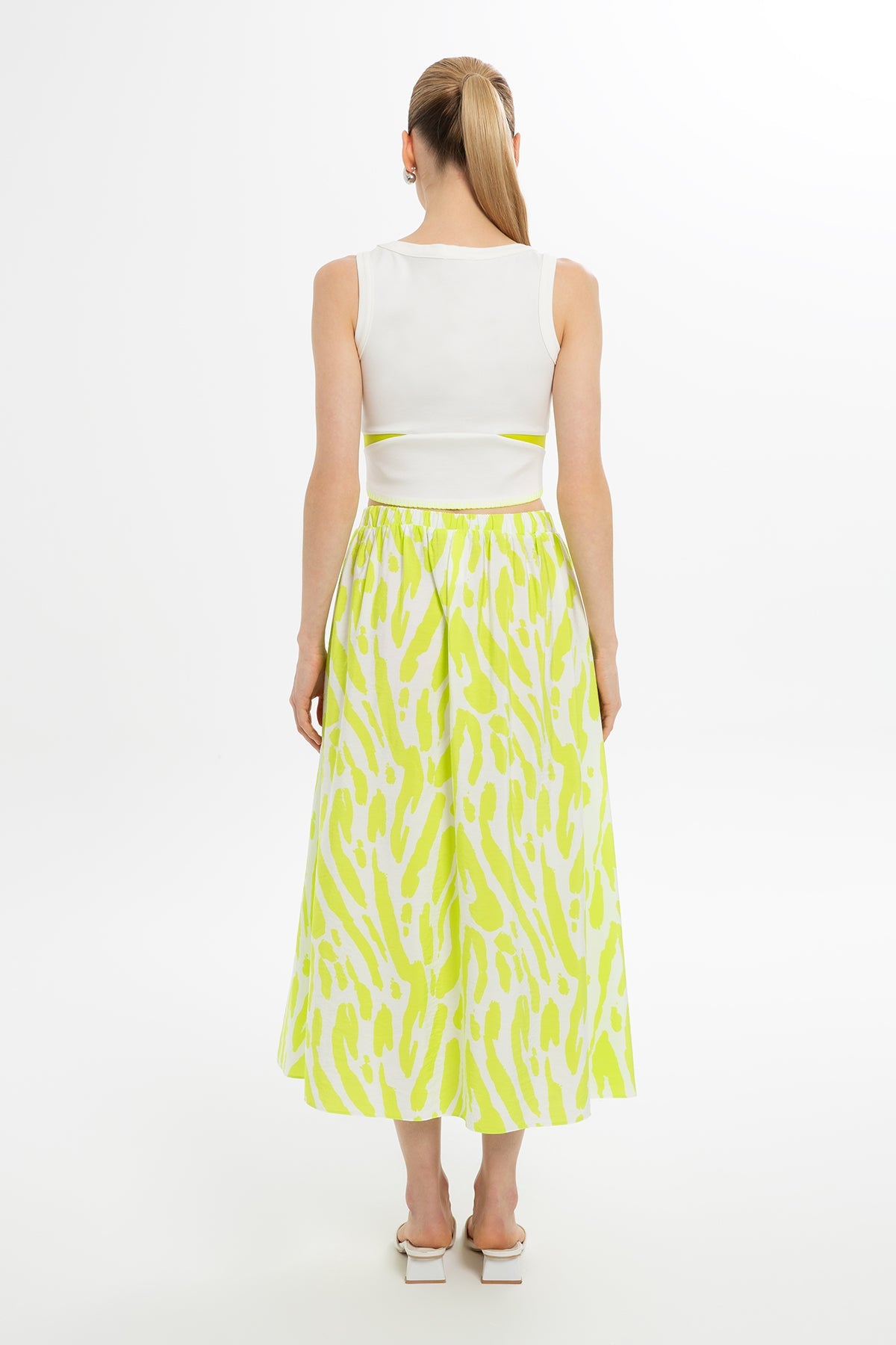 Ecru Contrast Cutout Blouse