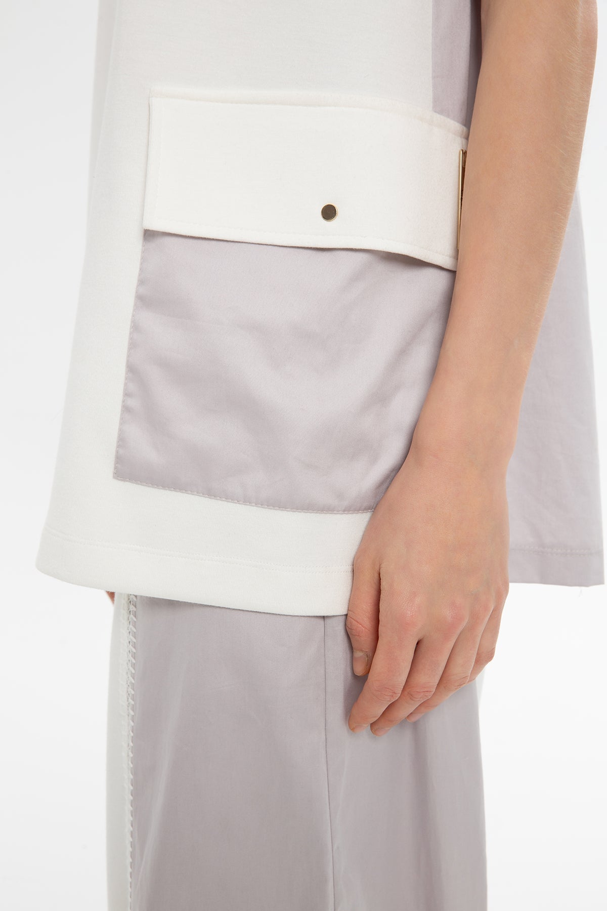 Ecru Open-Back Accent Blouse