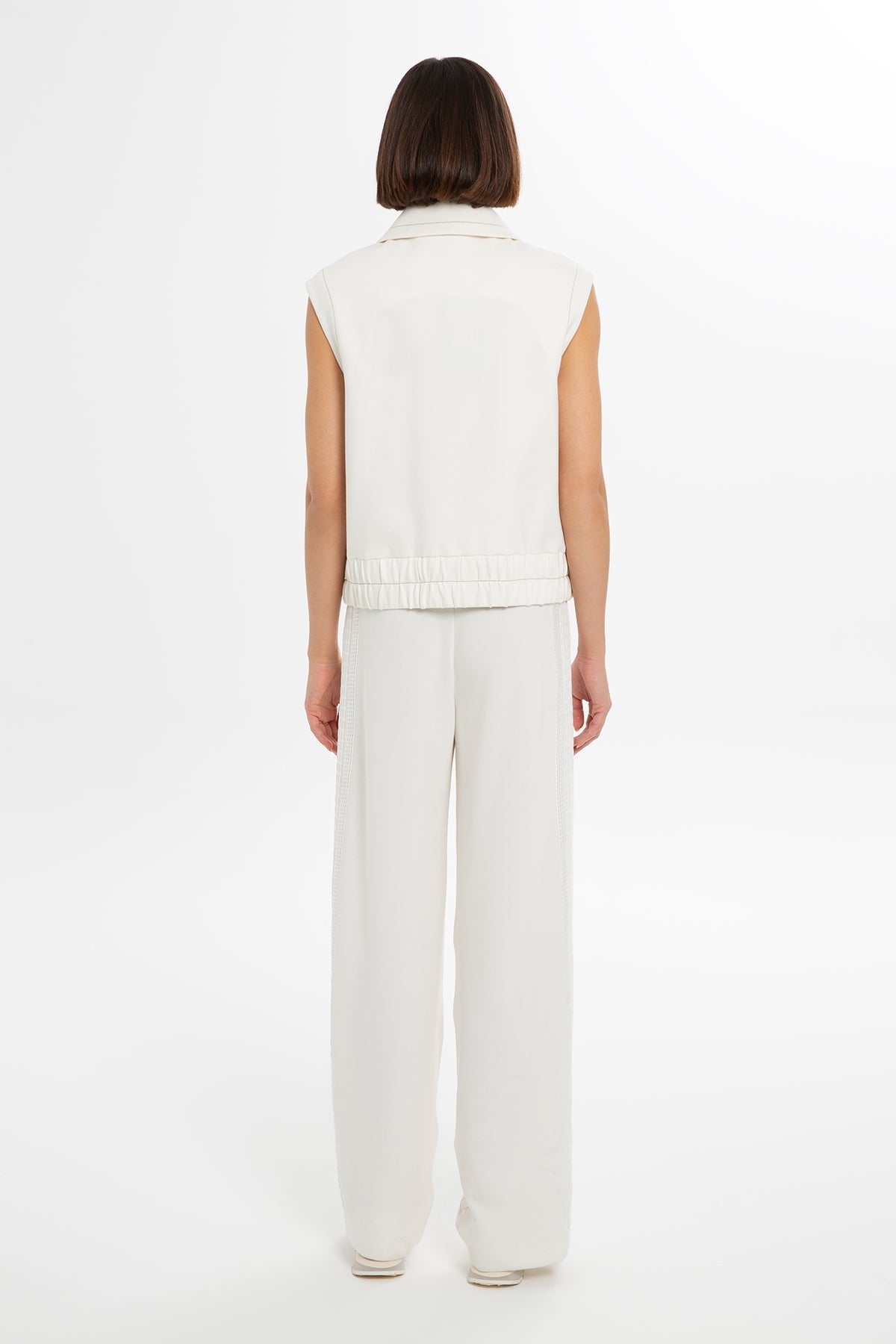 Ecru Embroidered Detail Vest