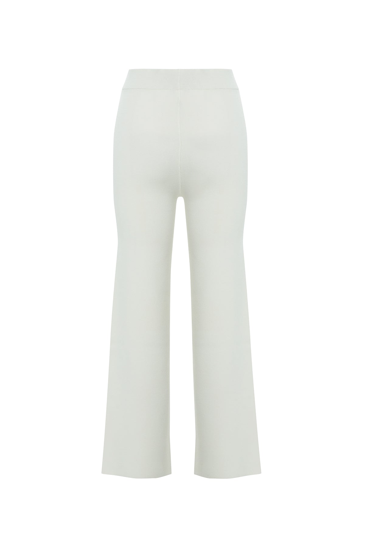 Ecru Elastic Waist Knit Pants