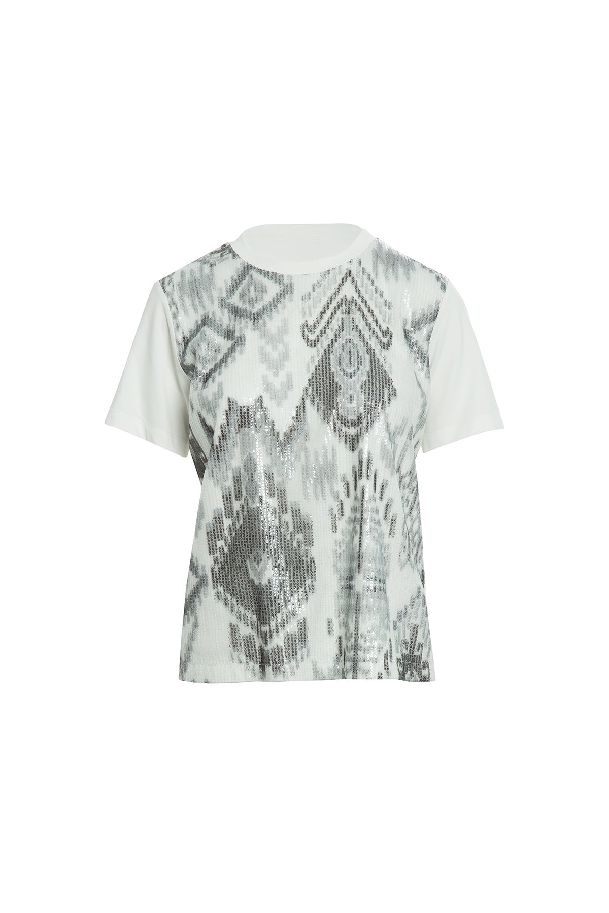 Ecru Patterned T-Shirt