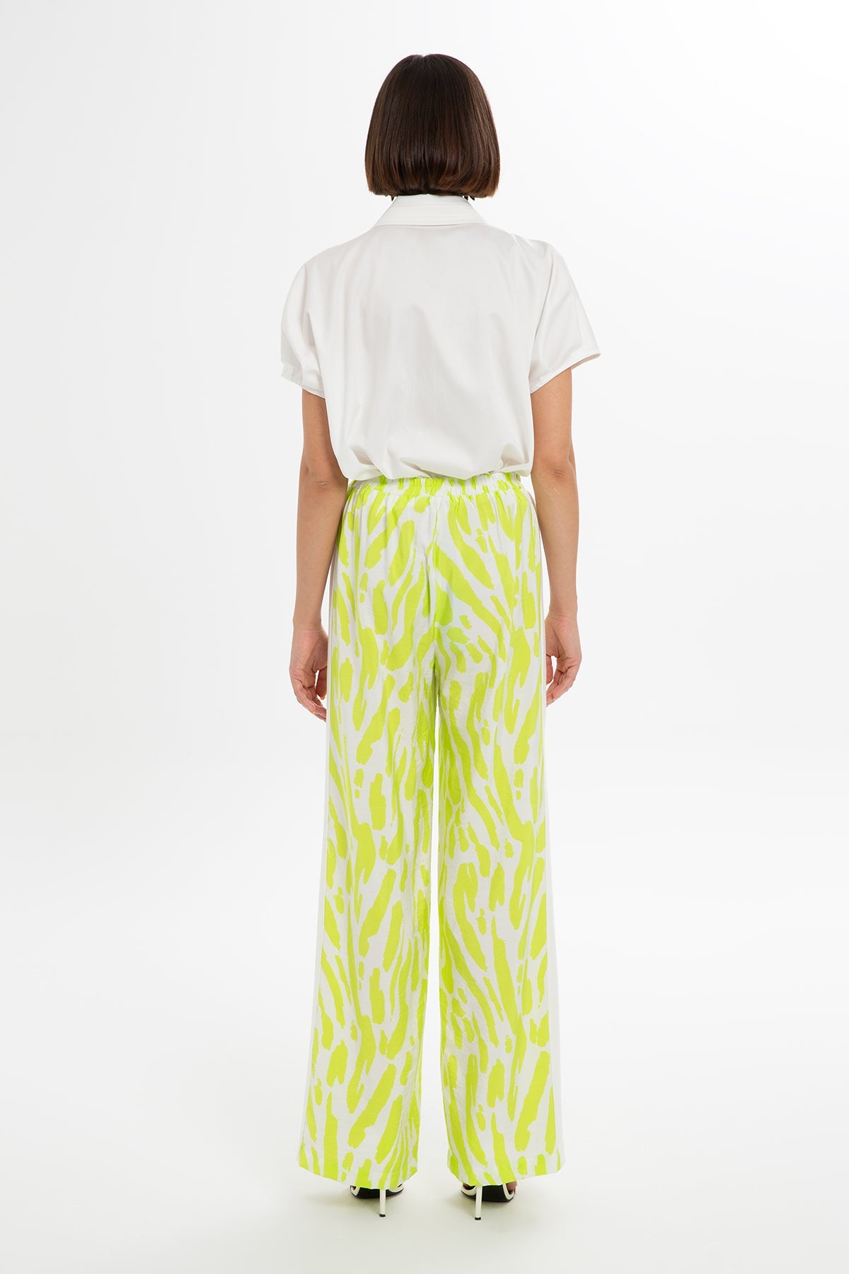 Printed Green Relaxed-Fit Pants