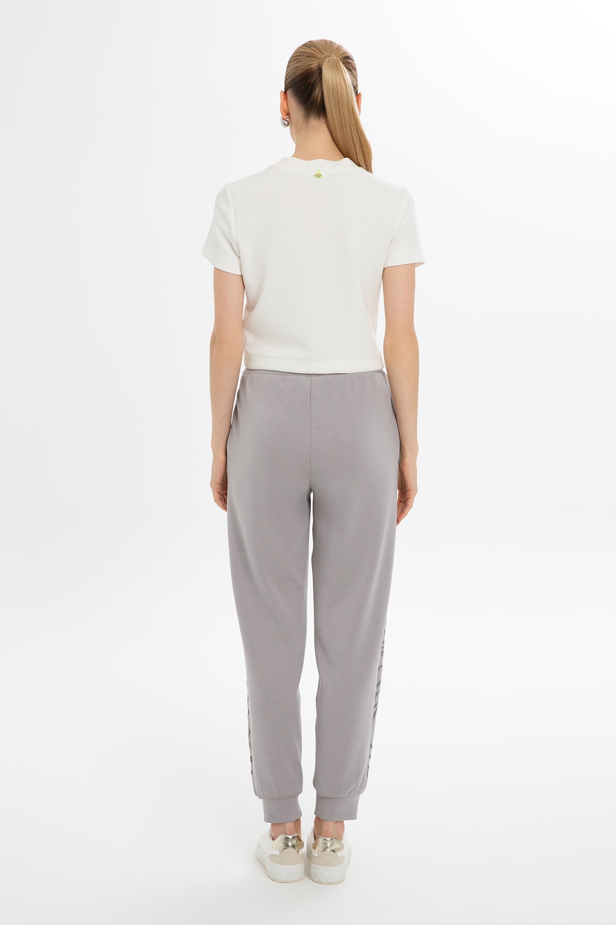 Grey Elastic-Hem Sweatpants