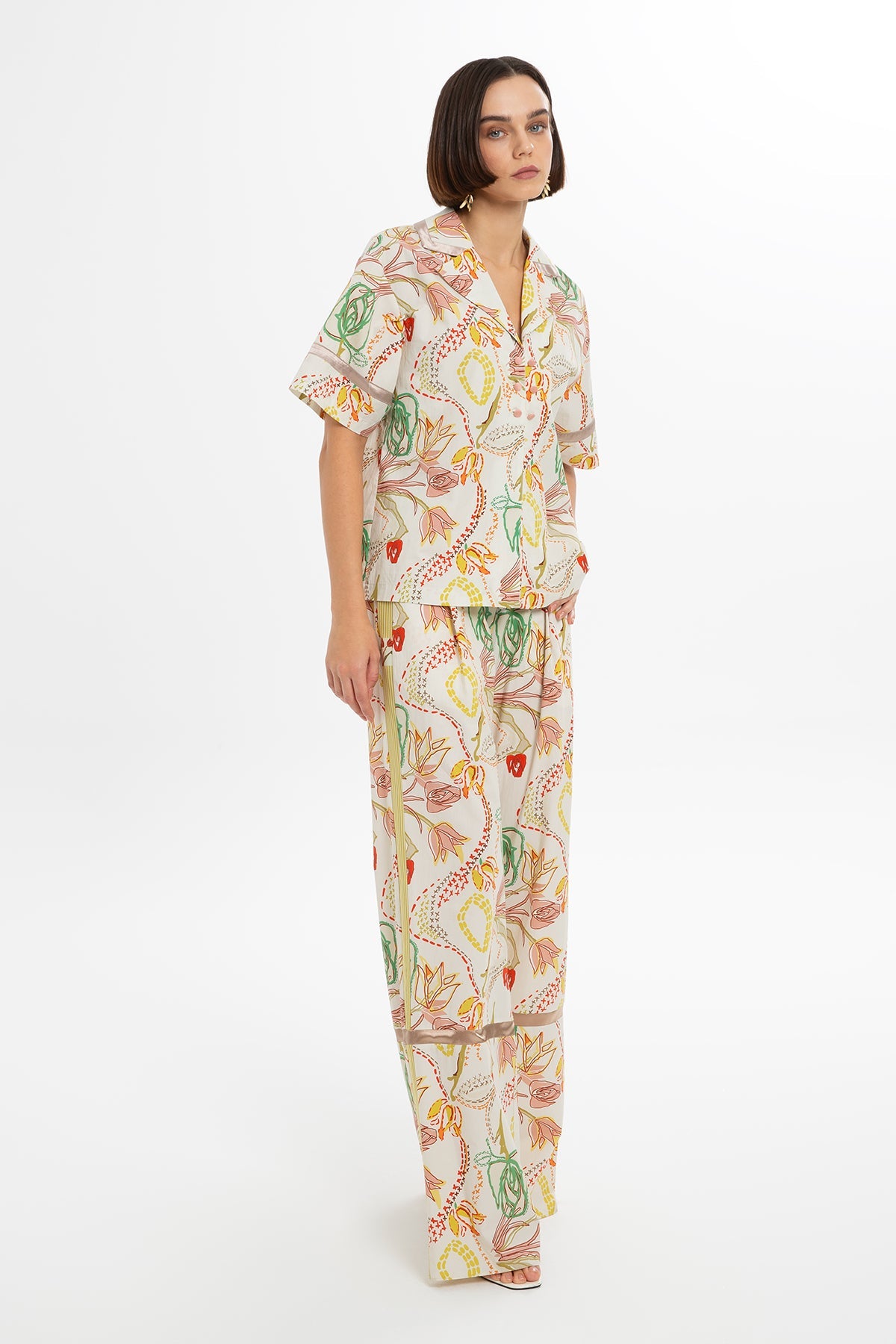 Patterned Short-Sleeve Cotton Shirt