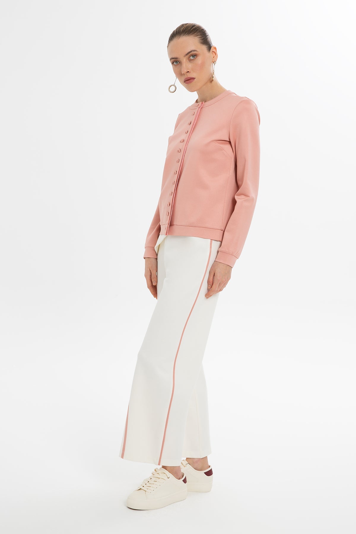 Pink Button Detail Cardigan