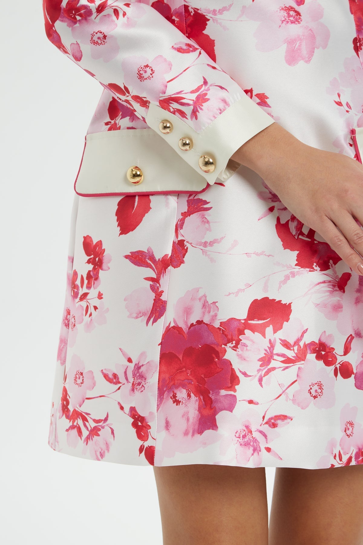 Printed High-Neck Mini Dress