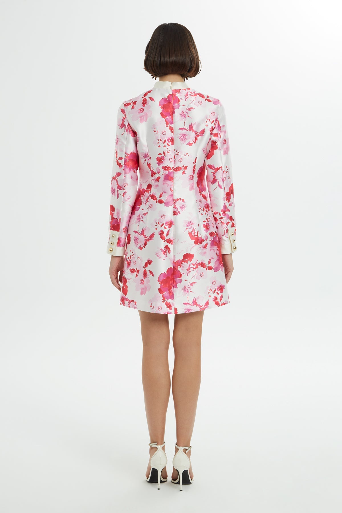 Printed High-Neck Mini Dress