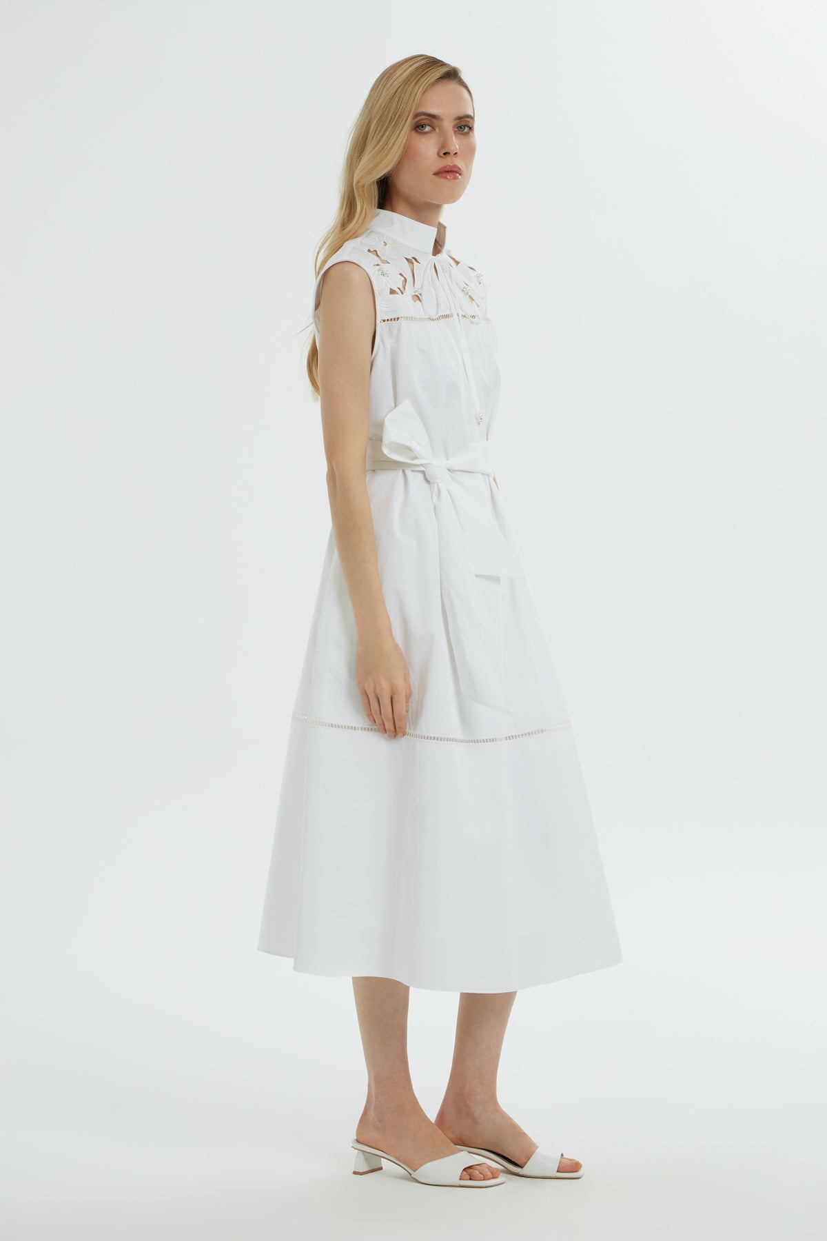 Embroide Top Midi Dress