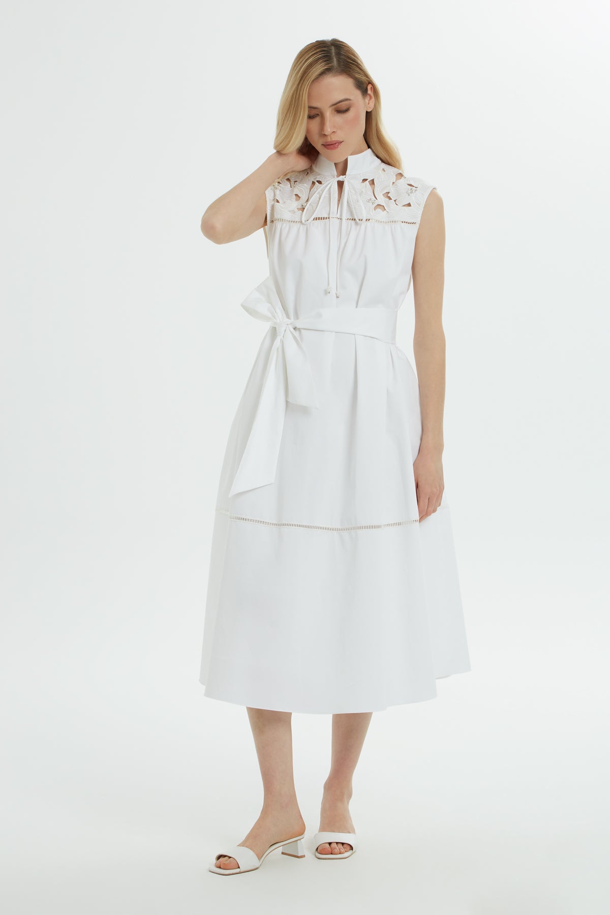 Embroide Top Midi Dress